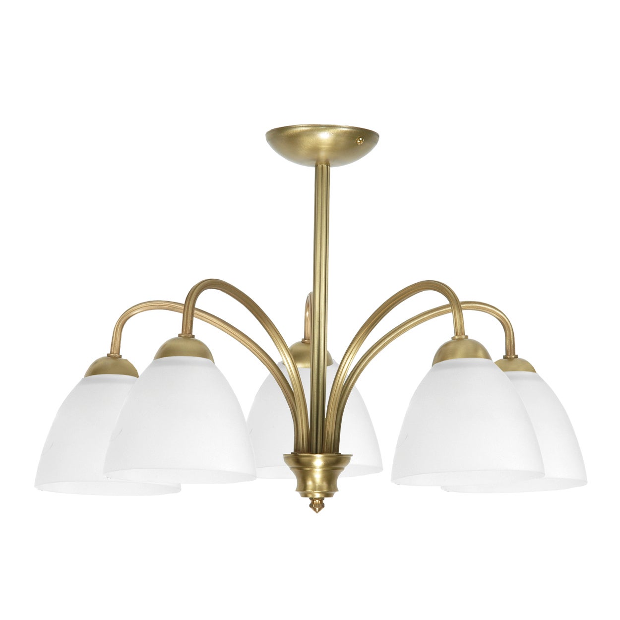 Żyrandol złoty do kuchni MARABEL 60W 5xE27 białe klosze 57x37cm Edylit