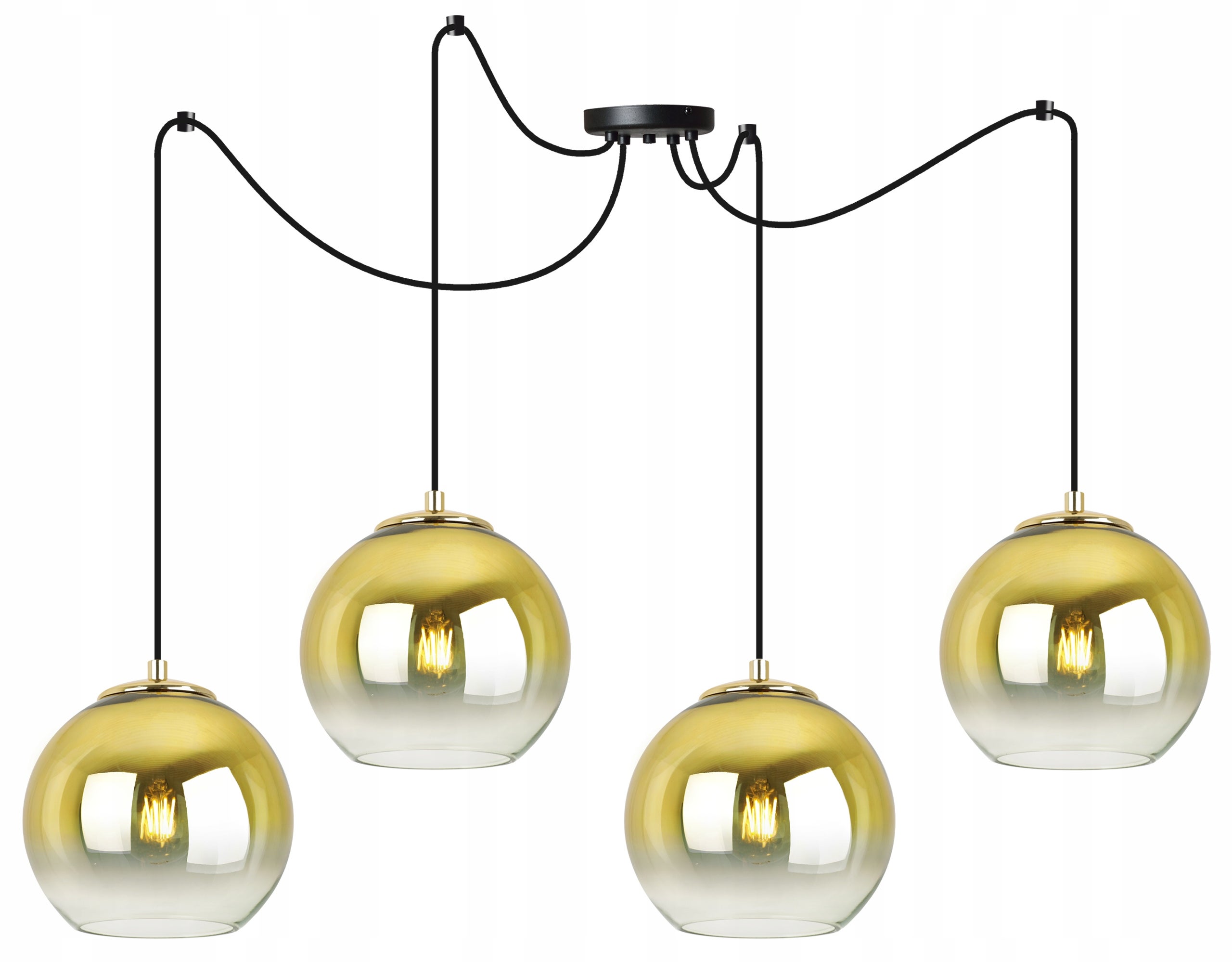 Lampa sufitowa wisząca Light Home LH Spider Bergen Gold 4x E27 60W klosz 15cm złoty