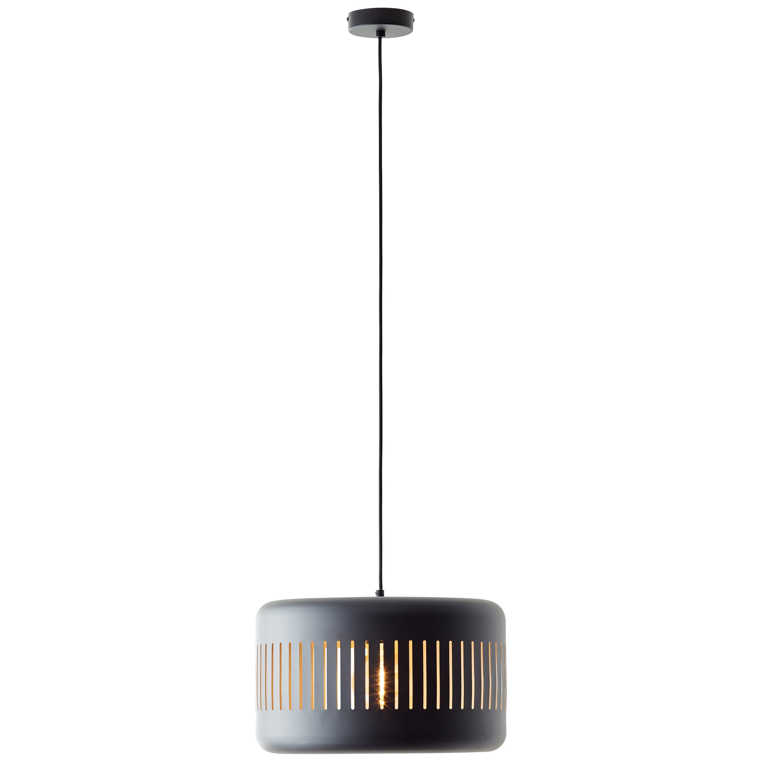 Brilliant lampa wisząca Tyas 1 żarówka czarny/złoty czarny plastik 1x A60, E27, 60 W