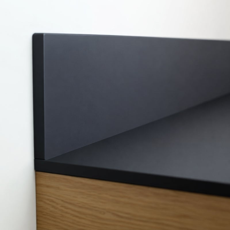 KOLM Blat łazienkowy HPL do szafki 90cm 90,5x46cm Black Mat z panelem 18cm