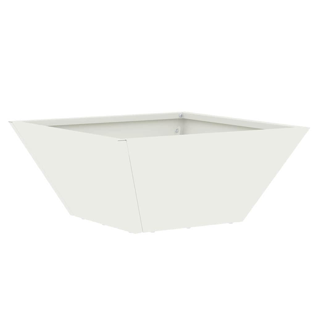 Doniczka ogrodowa Biały 35 x 35 x 15 cm Stal zimnogięta
