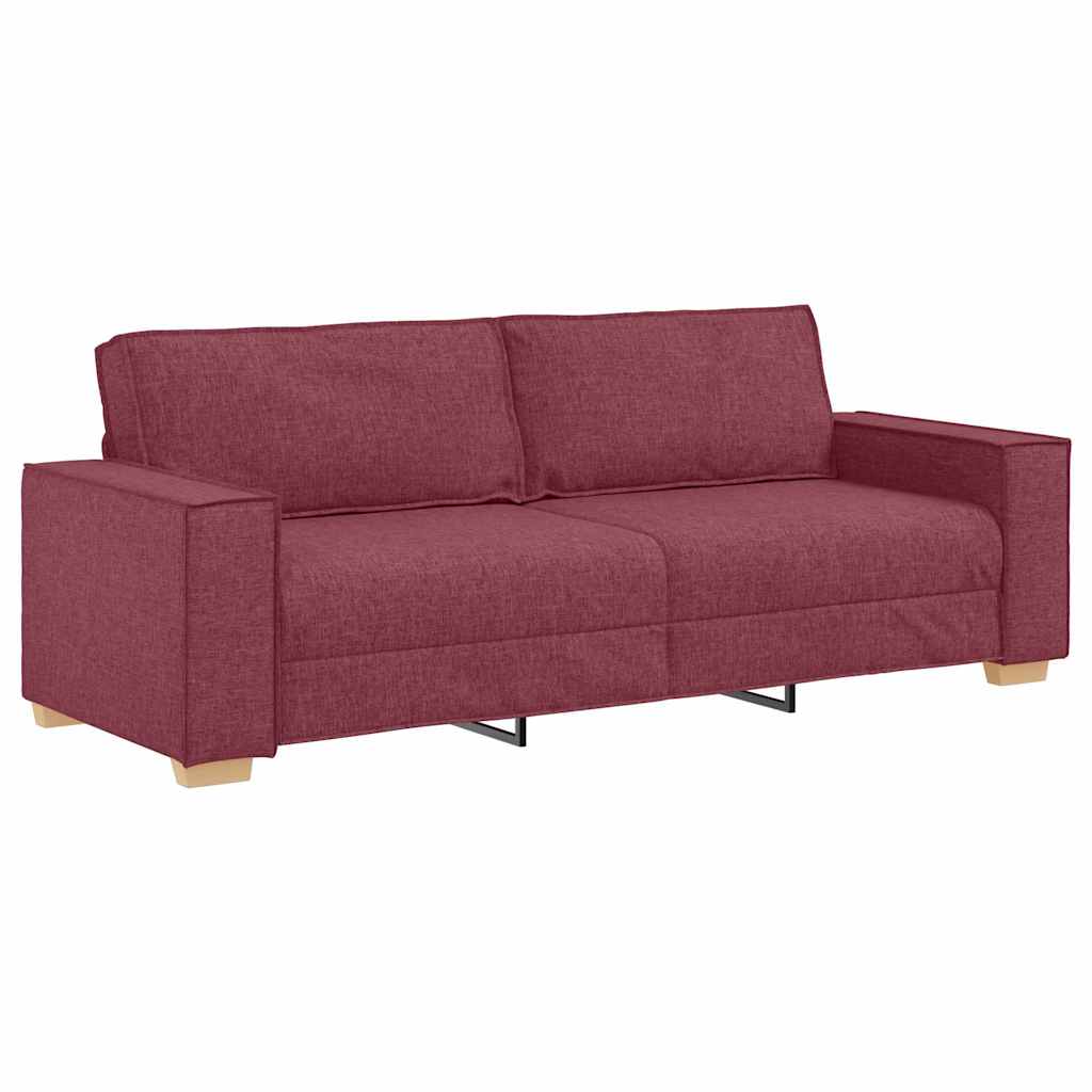 Sofa 3-osobowa Czerwone wino 220 cm tkanina