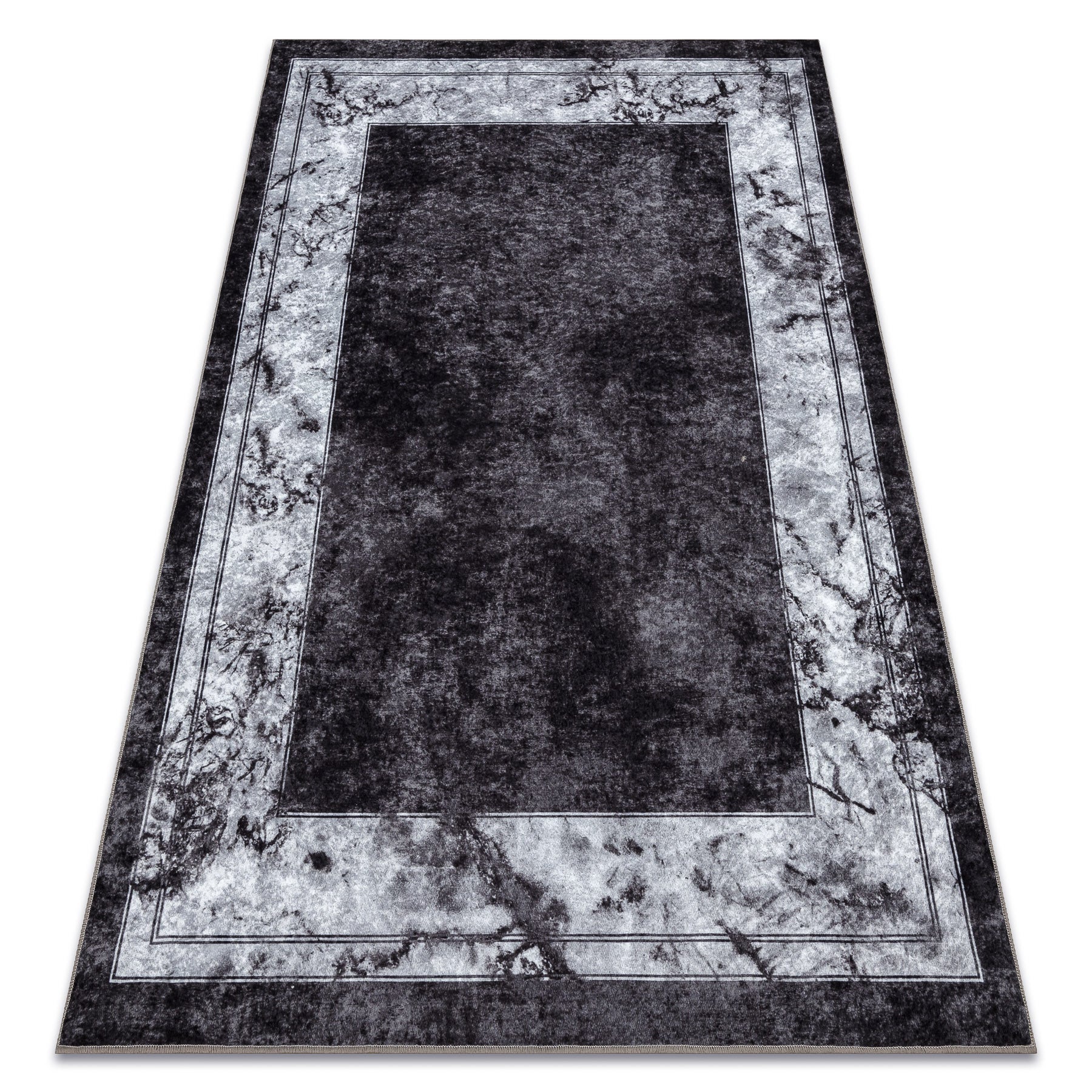 Dywan do prania MIRO 51813.805 Ramka, marmur antypoślizgowy - krem / szary 140x190 cm