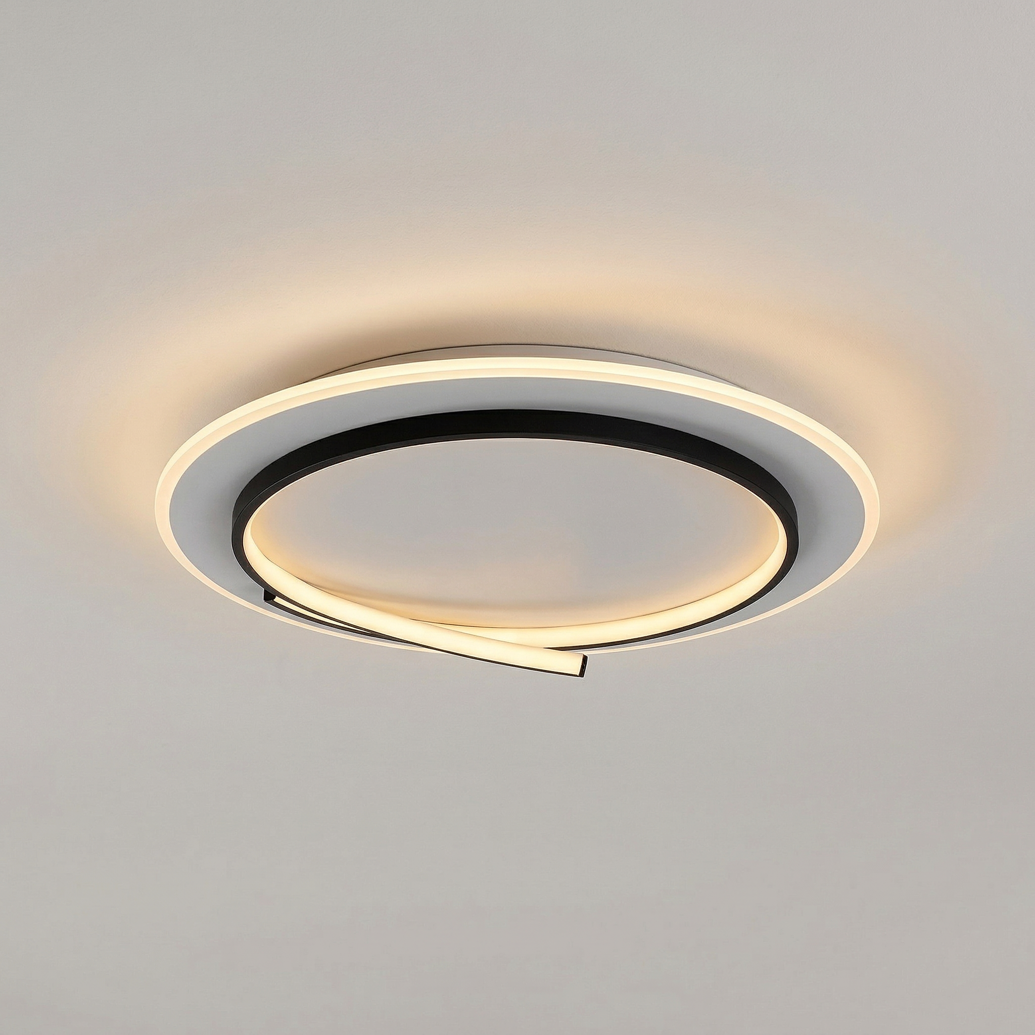 Lampa sufitowa wisząca Niloo biało-czarna LED 40W 4000K 2600lm nowoczesna wym: 8 x 48 x 48 cm metal Rabalux