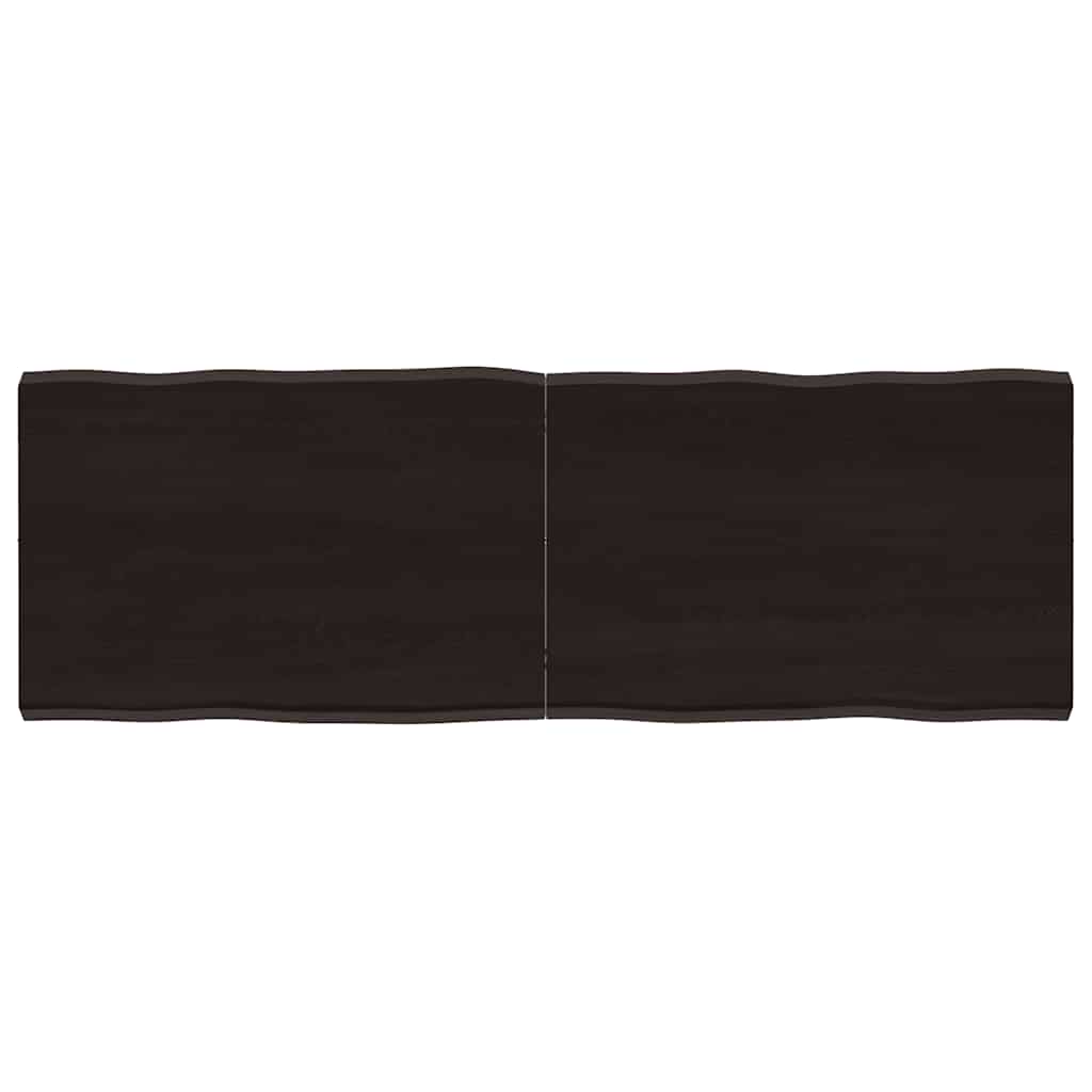 vidaXL Blat ciemnobrązowy 120x40x(2-4) cm drewno z naturalną krawędzią