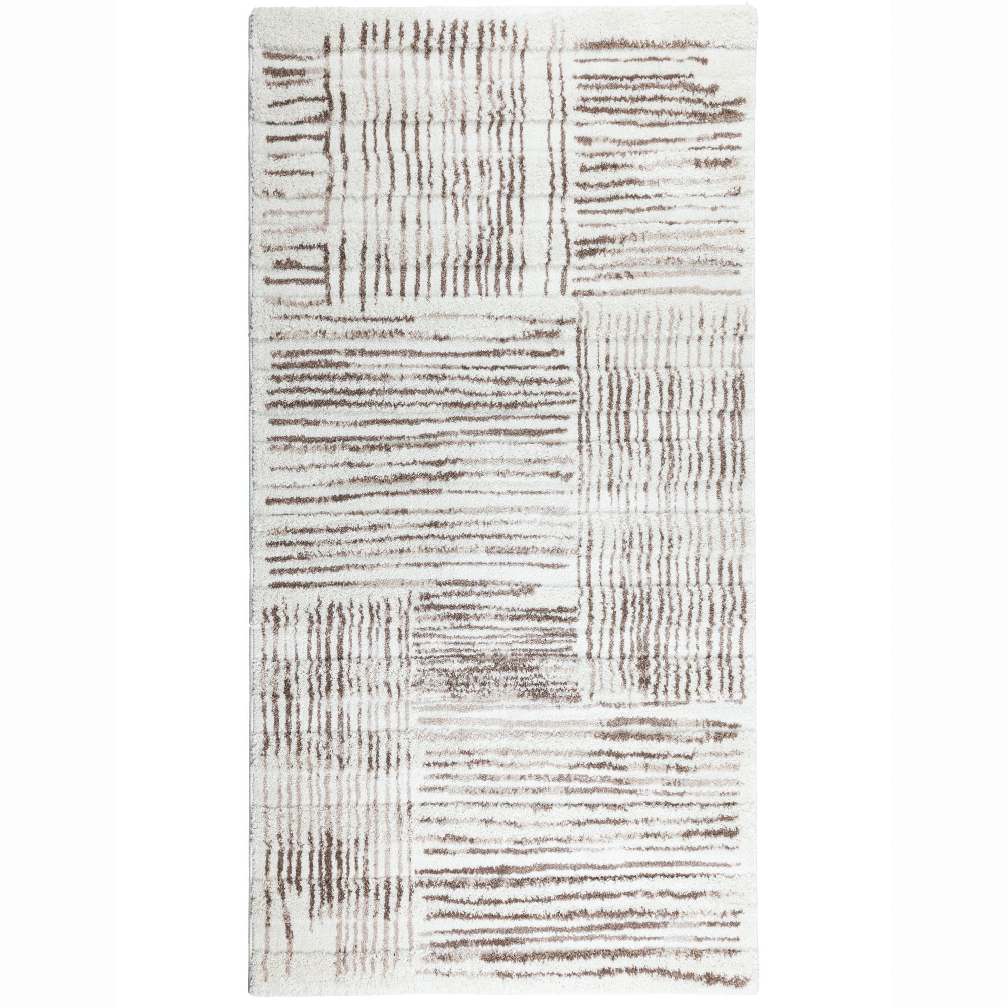 Dywan Shaggy Mono 80x150 cm Abstrakcja Kremowy