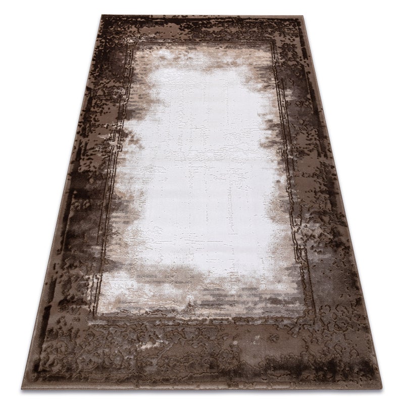 Dywan AKRYL VALENCIA 036 RAMKA, przecierany, vintage kość słoniowa / brązowy 160x235 cm