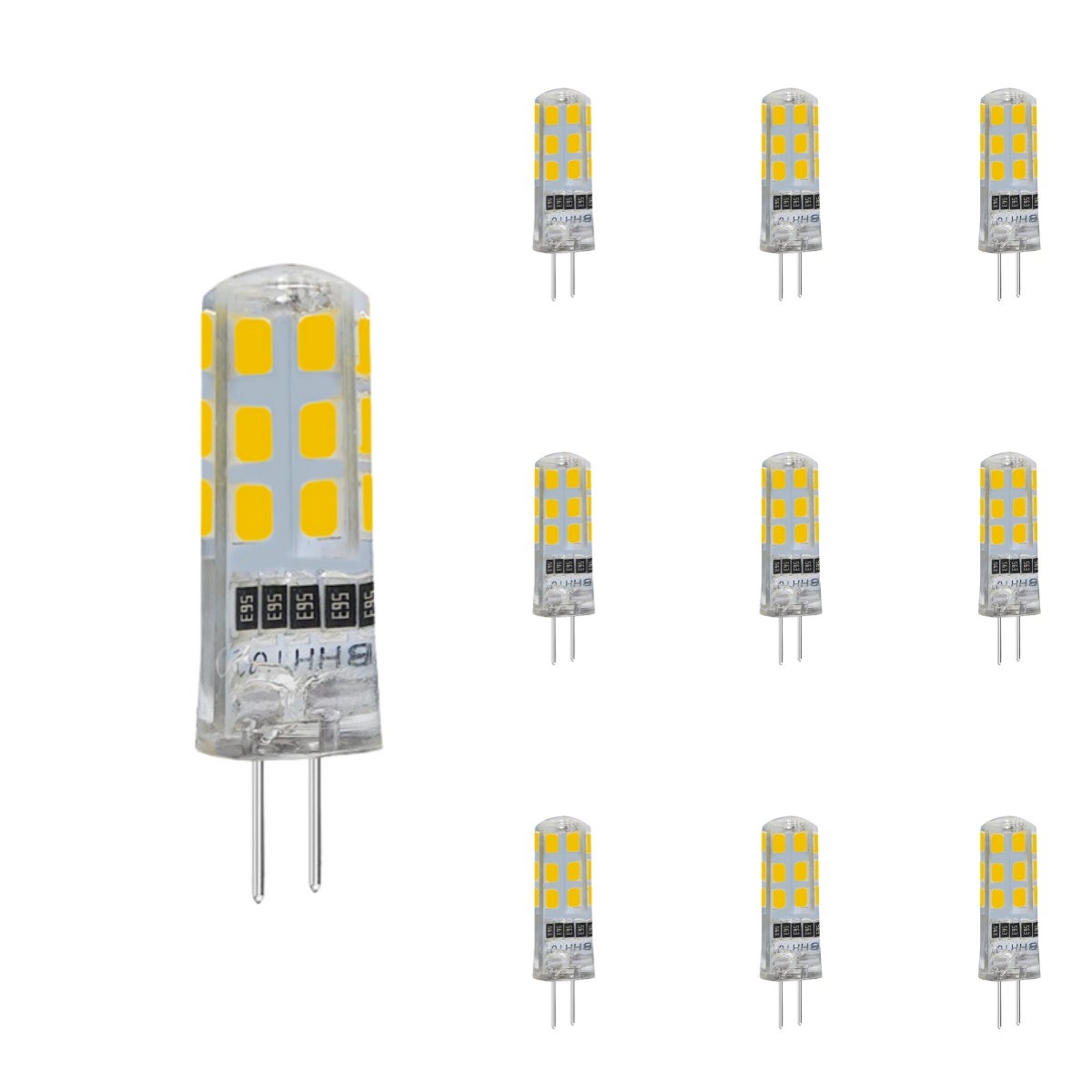 Koraliki LED G4, szpilki LED, niskie napięcie, 220 V 3 W, żarówka kryształowa, źródło światła o dużej jasności, ciepłe światło. (10 sztuk)