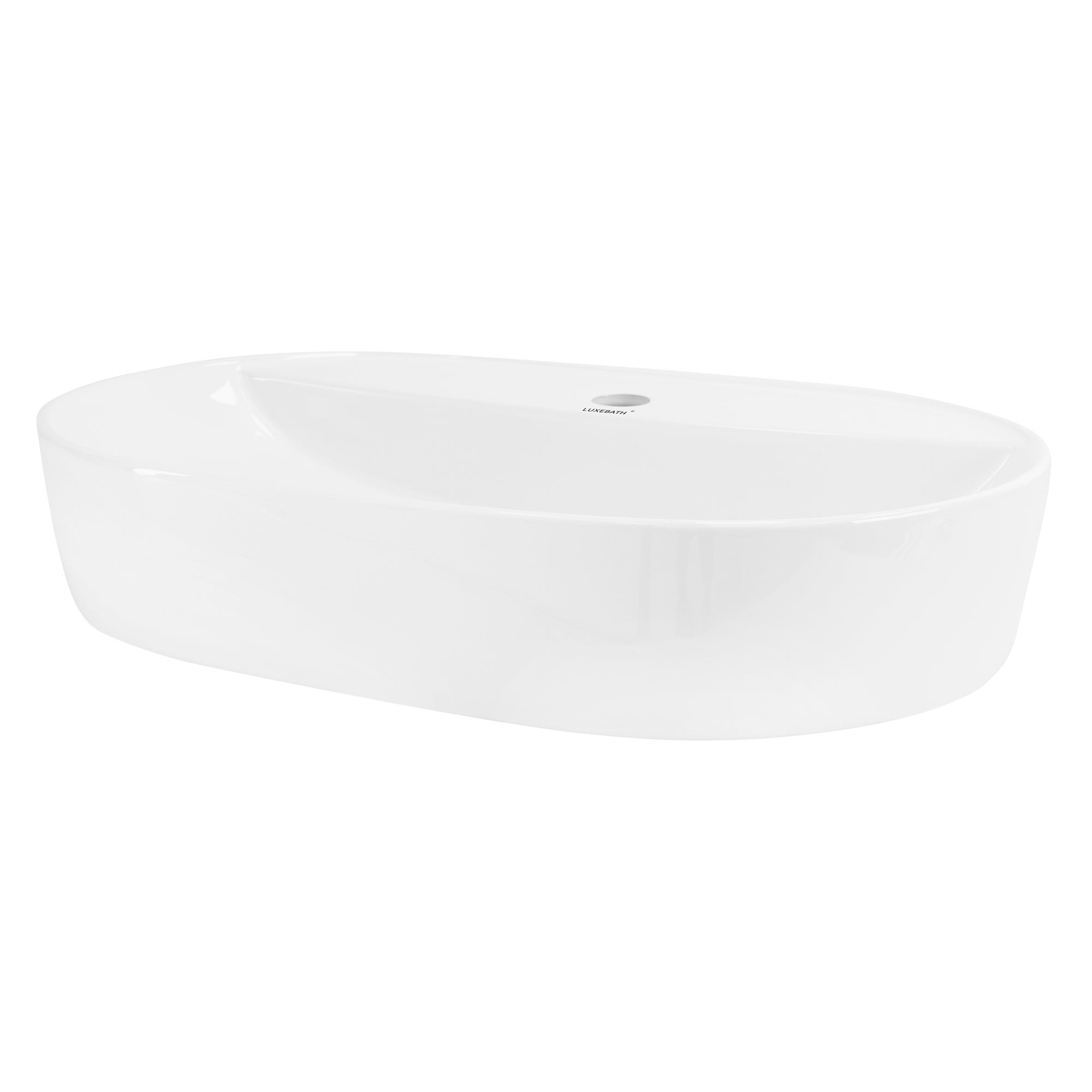 ML-Design Umywalka ceramiczna w kolorze bialym blyszczacym 60 x 40 x 12 cm, owalna, nowoczesna umywalka nablatowa, designerska umywalka nablatowa
