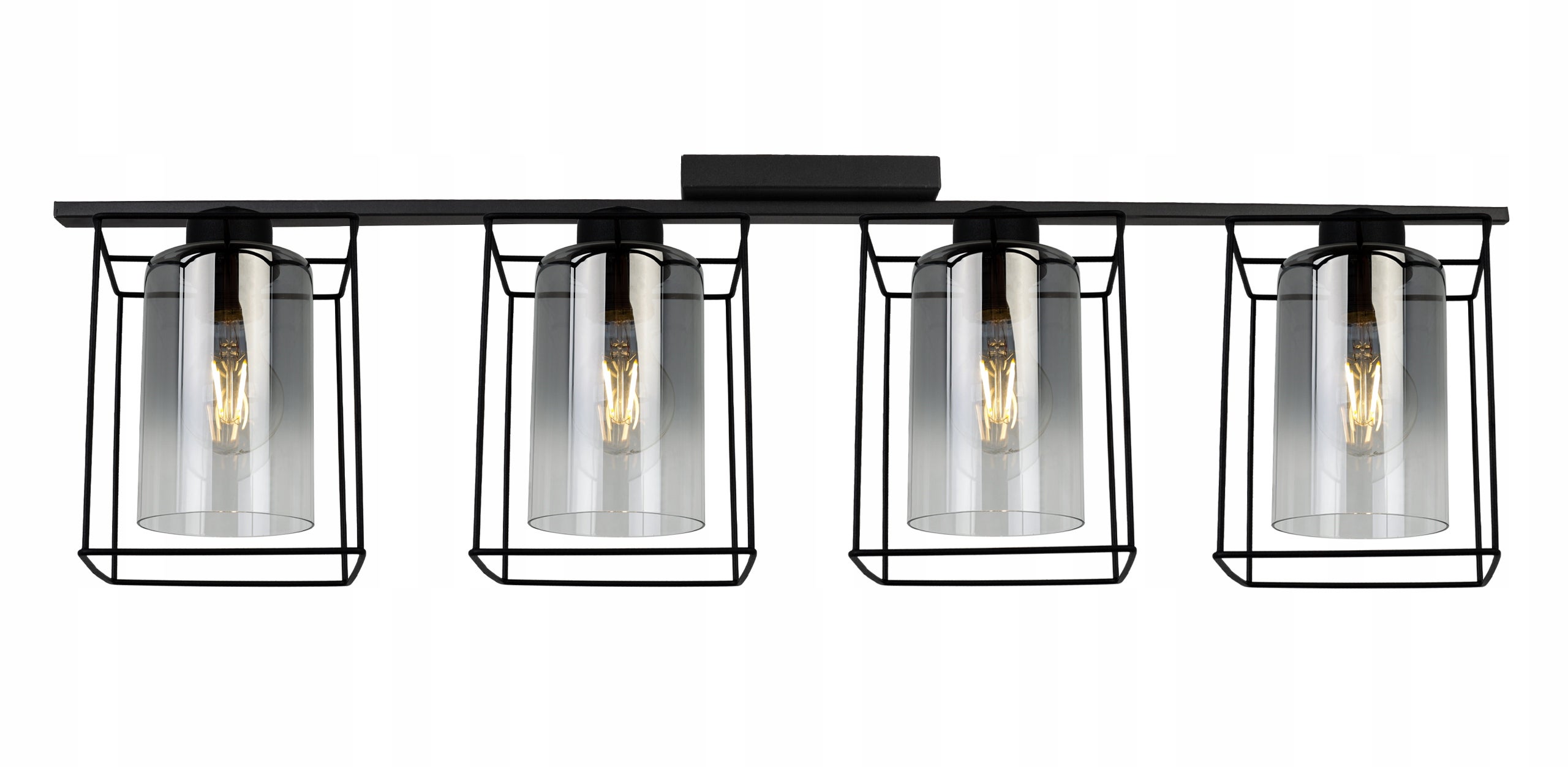 Lampa sufitowa wisząca Light Home LH Hella Cage 4x E27 60W szkło grafitowy