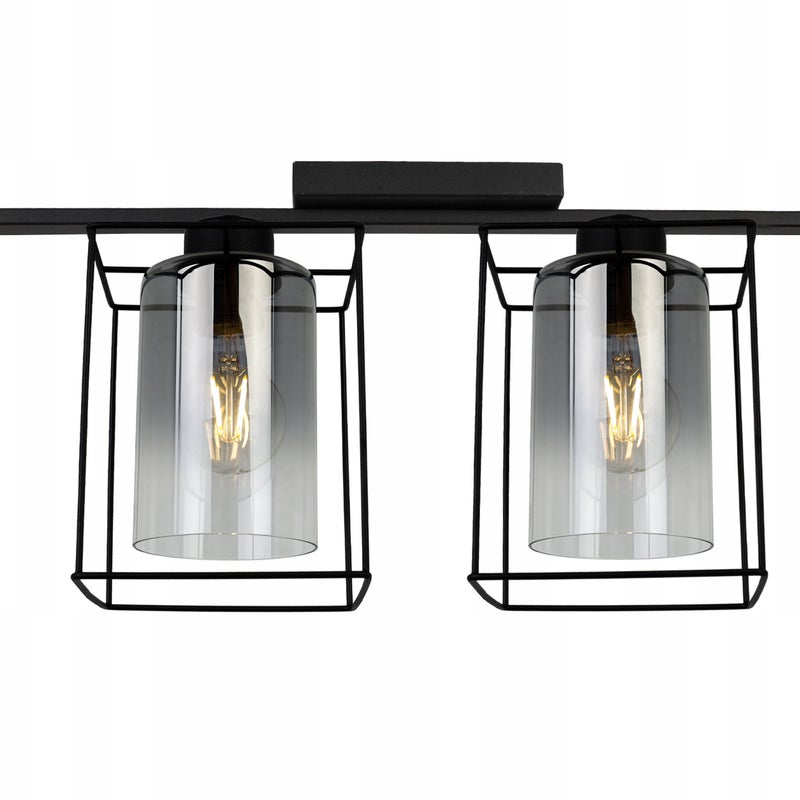 Lampa sufitowa wisząca Light Home LH Hella Cage 4x E27 60W szkło grafitowy