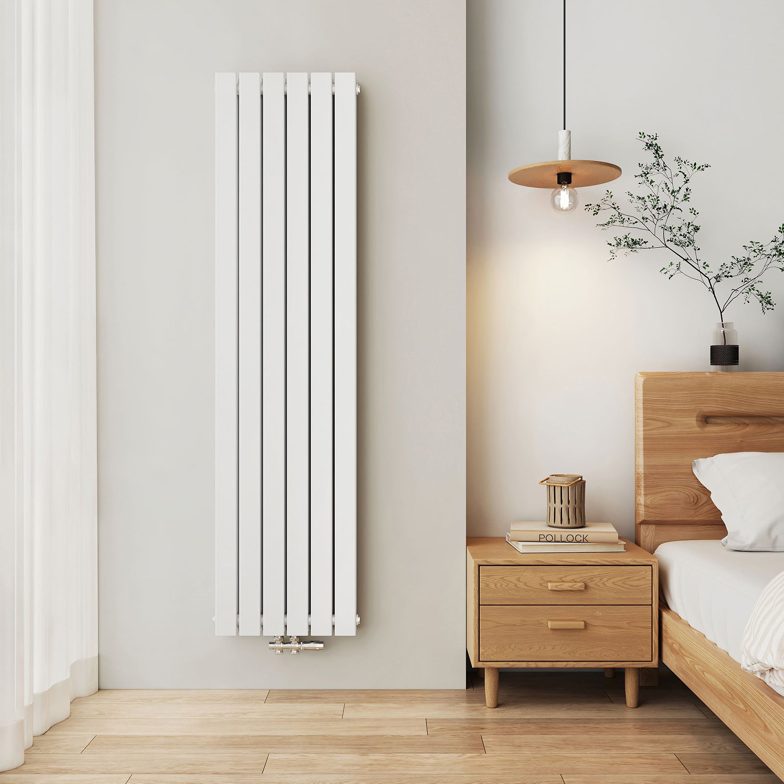 EMKE Grzejnik stalowy 180 x 46 cm 1670 W - Dwupłytowy - Podłączenie środkowe - Biały