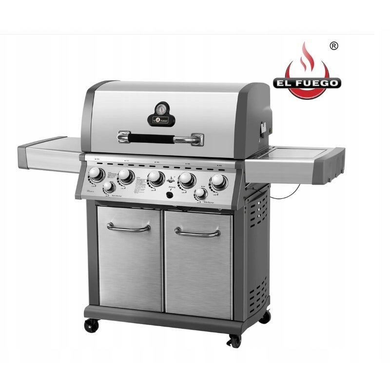 GRILL GAZOWY EL FUEGO BELLEVUE 24.5kW ŻELIWNY RUSZT 72KG +REDUKTOR SOLIDNY!