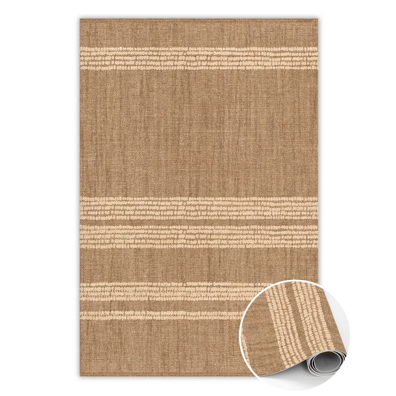 Dywan PCV deska w paski, mata winylowa do wnętrz geometryczna 150x225 cm – Tulup