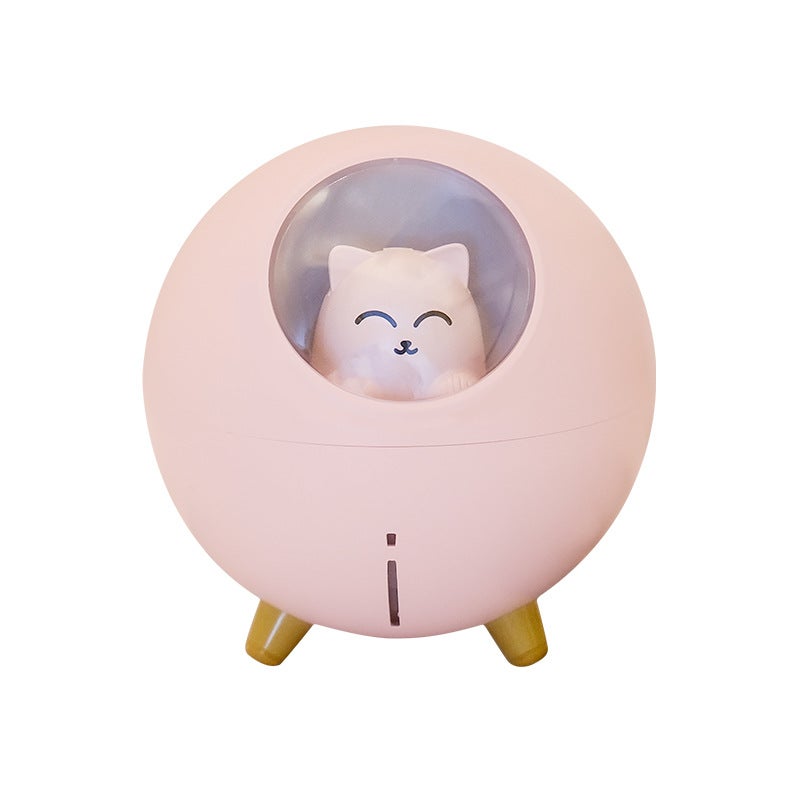 Kot, zwierzak, wielofunkcyjna kolorowa lampka nocna LED, mała mini lampka USB, nawilżacz powietrza, biurko, lampa atmosferyczna z kreskówkową dekompre