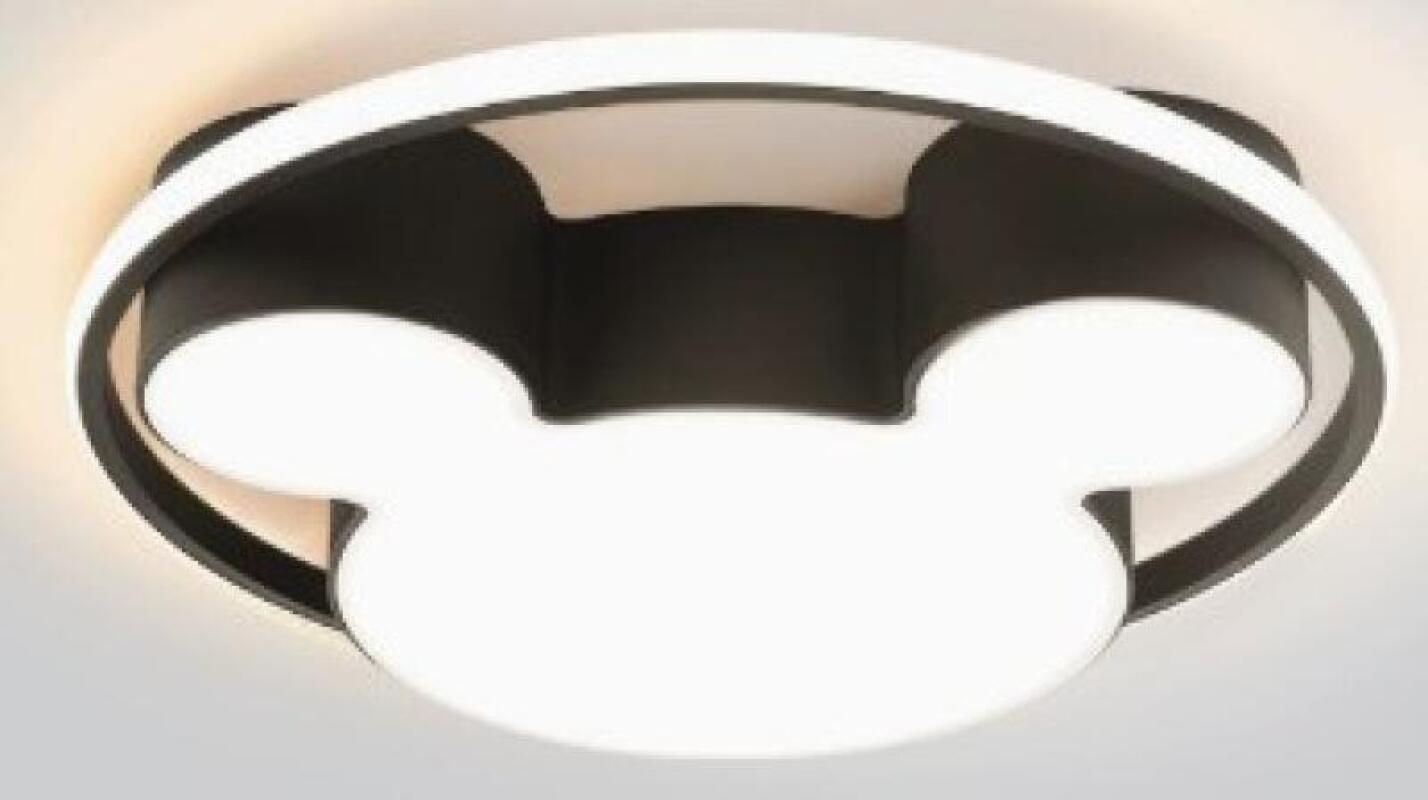 Wpuszczana lampa sufitowa LED, 48 W, trzy temperatury barwowe, regulowana jasność, z pilotem, wzór głowy szczura, czarna, 48 cm.