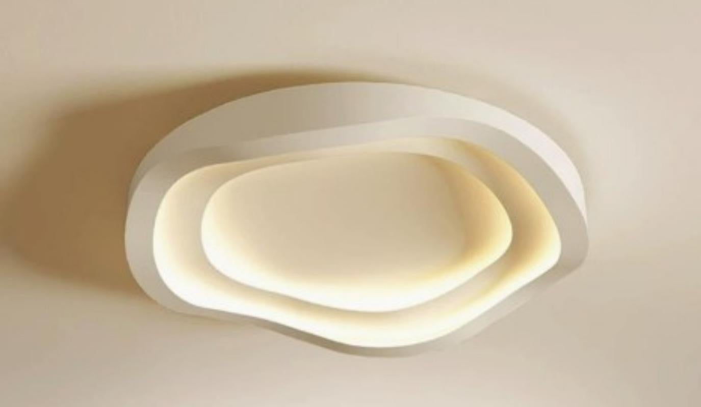 Nowoczesna lampa sufitowa LED, 42 W, biała, 50 cm, trzy regulowane temperatury barwowe, falisty kształt, odpowiednia do sypialni, salonów i innych po