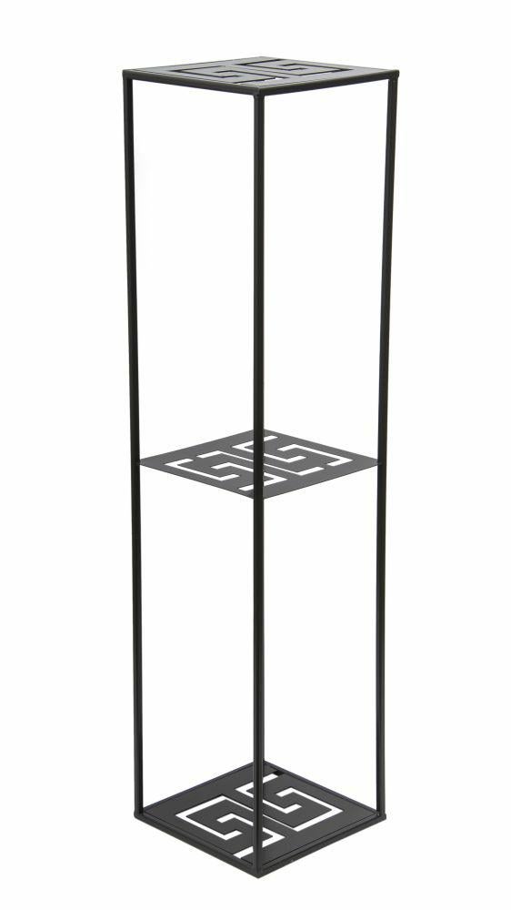 Kwietnik stojący metalowy HowHomely loft czarny 100x24x24 cm 1 szt.
