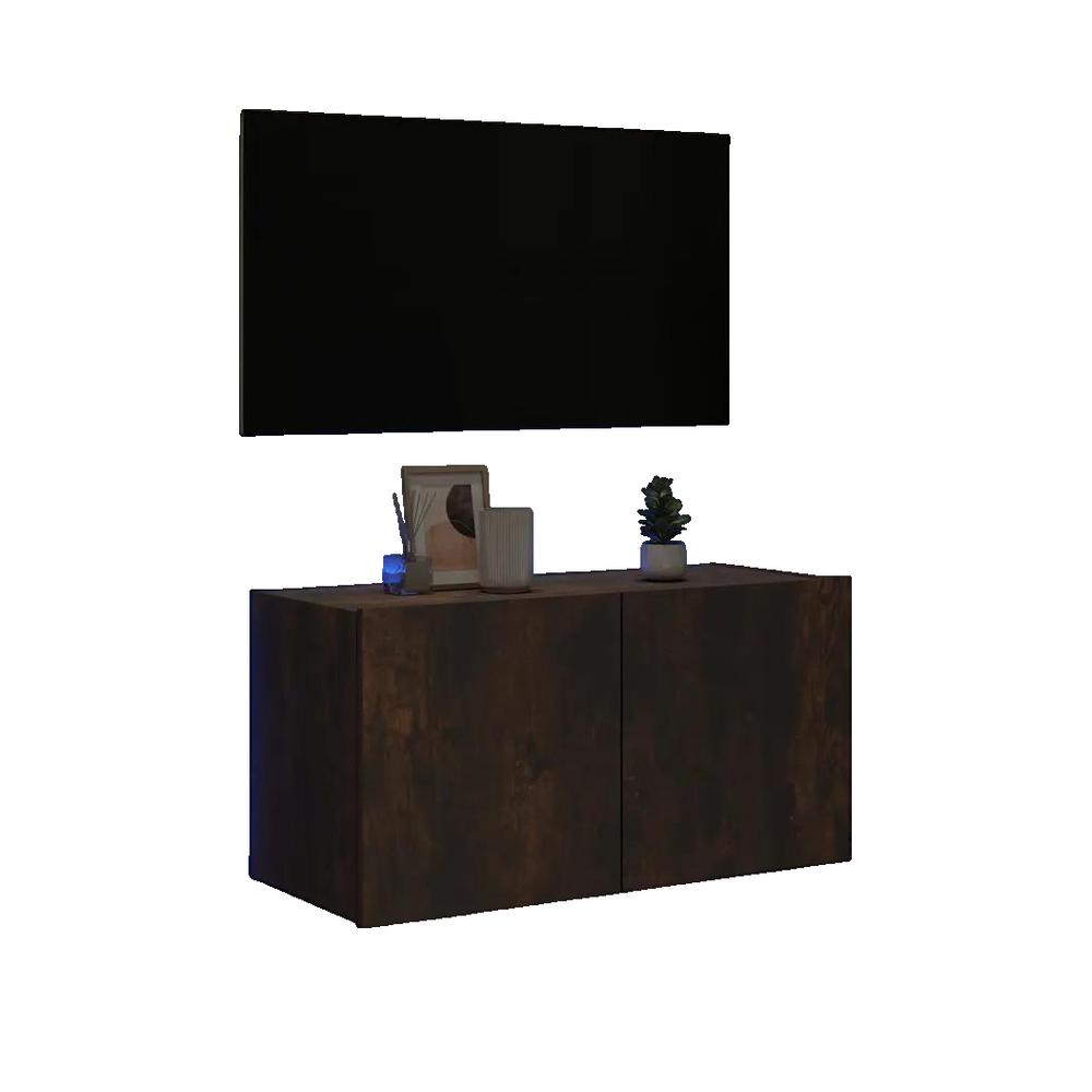 Regał RTV VidaXL z oświetleniem LED wiszący 80x35x41 cm