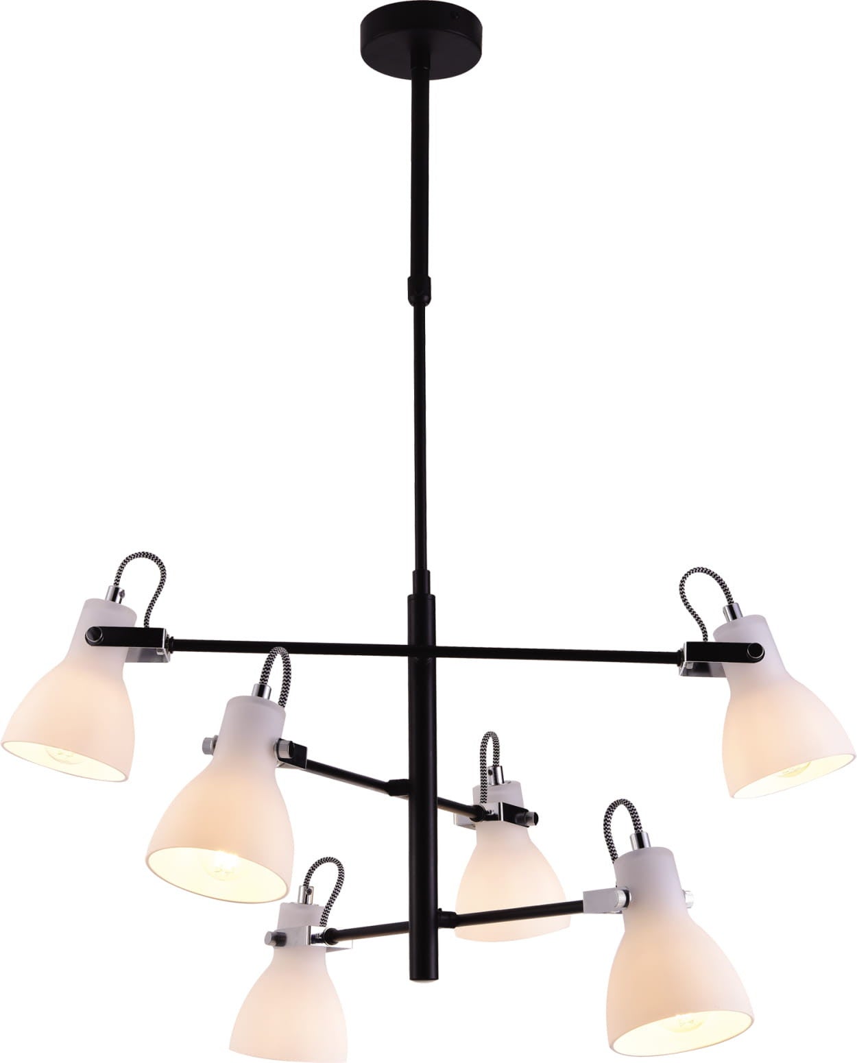 Żyrandol industrialny czarno-biały Kaja KANTI K-8108
