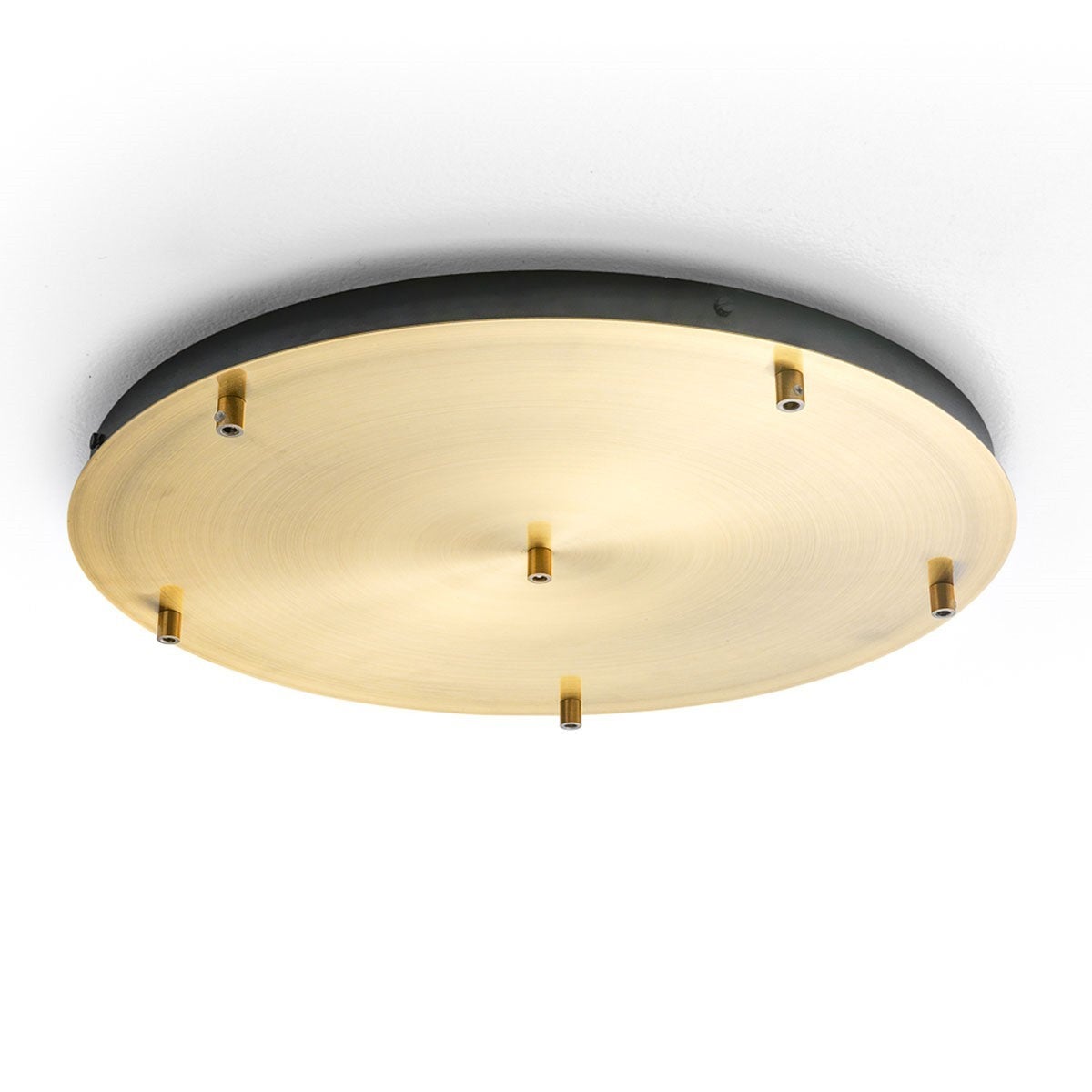 Okrągła metalowa lampa sufitowa Alice IP20 z mosiądzu - nowoczesna podstawa sufitowa, mocowanie 6-otworowe, łatwa instalacja
