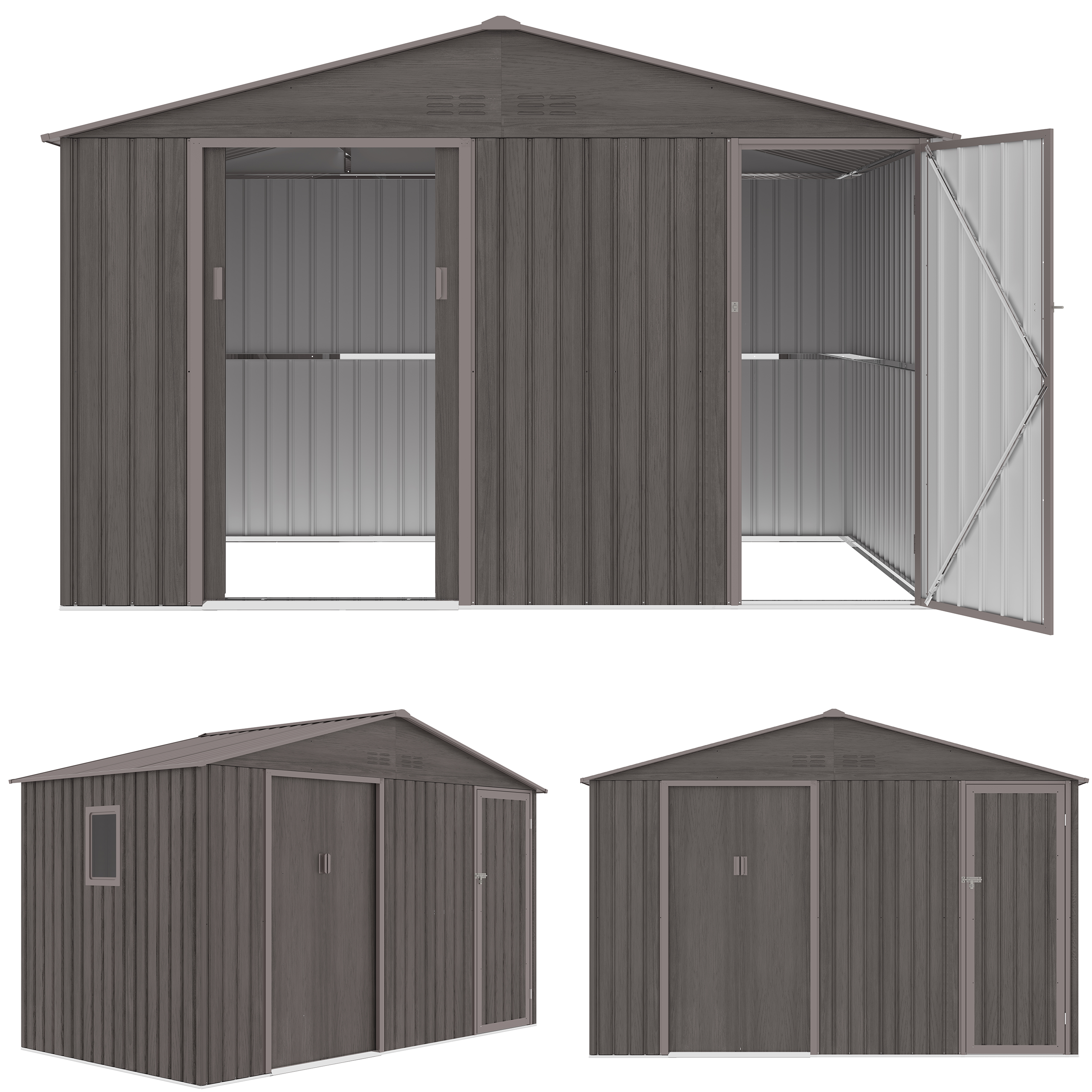 Domek Ogrodowy Narzędziowy na Narzędzia Szopa FALCON 340x194x220cm Metalowy 1 szt