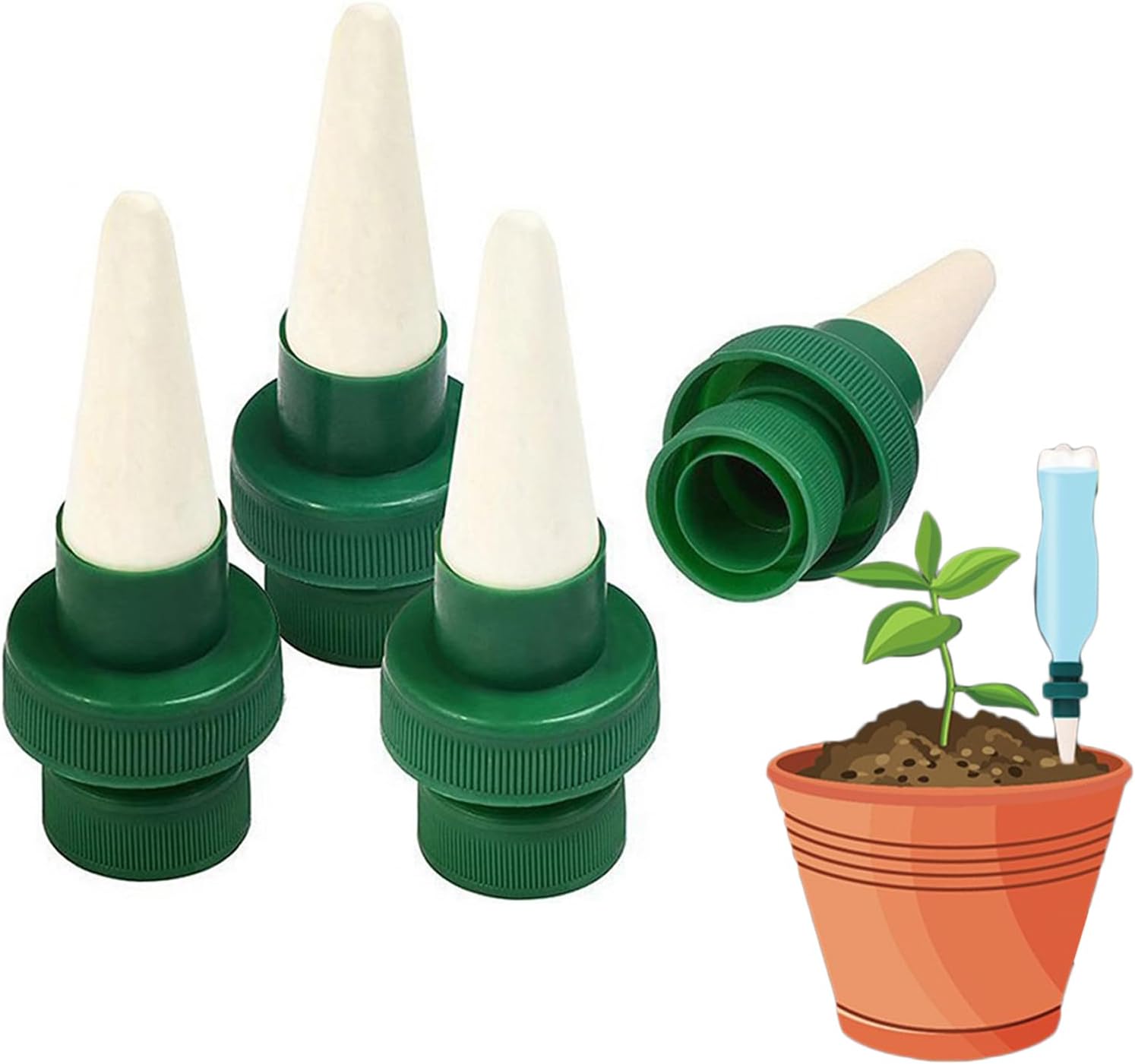 Nawadnianie Kropelkowe z Butelki, 4 sztuki Ceramiczne Nawadnianie Kropelkowe Automatyczny System Nawadniania Roślin do Ogrodu