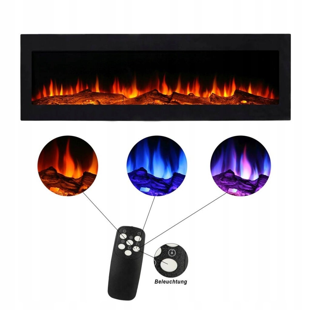 KOMINEK ELEKTRYCZNY Z SZYBĄ EL FUEGO KIRA 1.8kW EFEKT LED PILOT 3 KOLORY !!