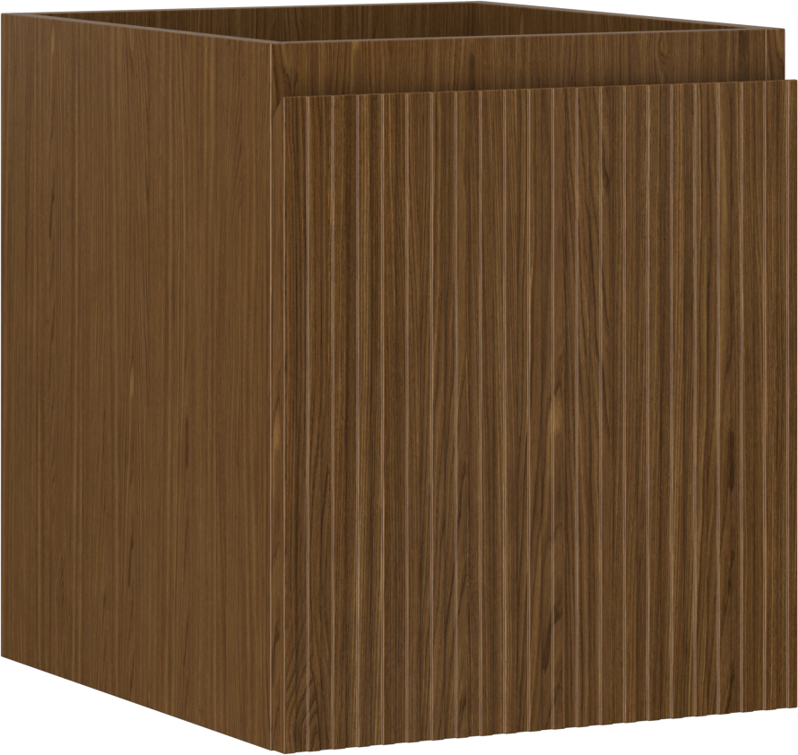 Mexen Rivel szafka łazienkowa podumywalkowa 40 cm, 1 szuflada, ryflowana , orzech - 91A20-04047-1-BF86
