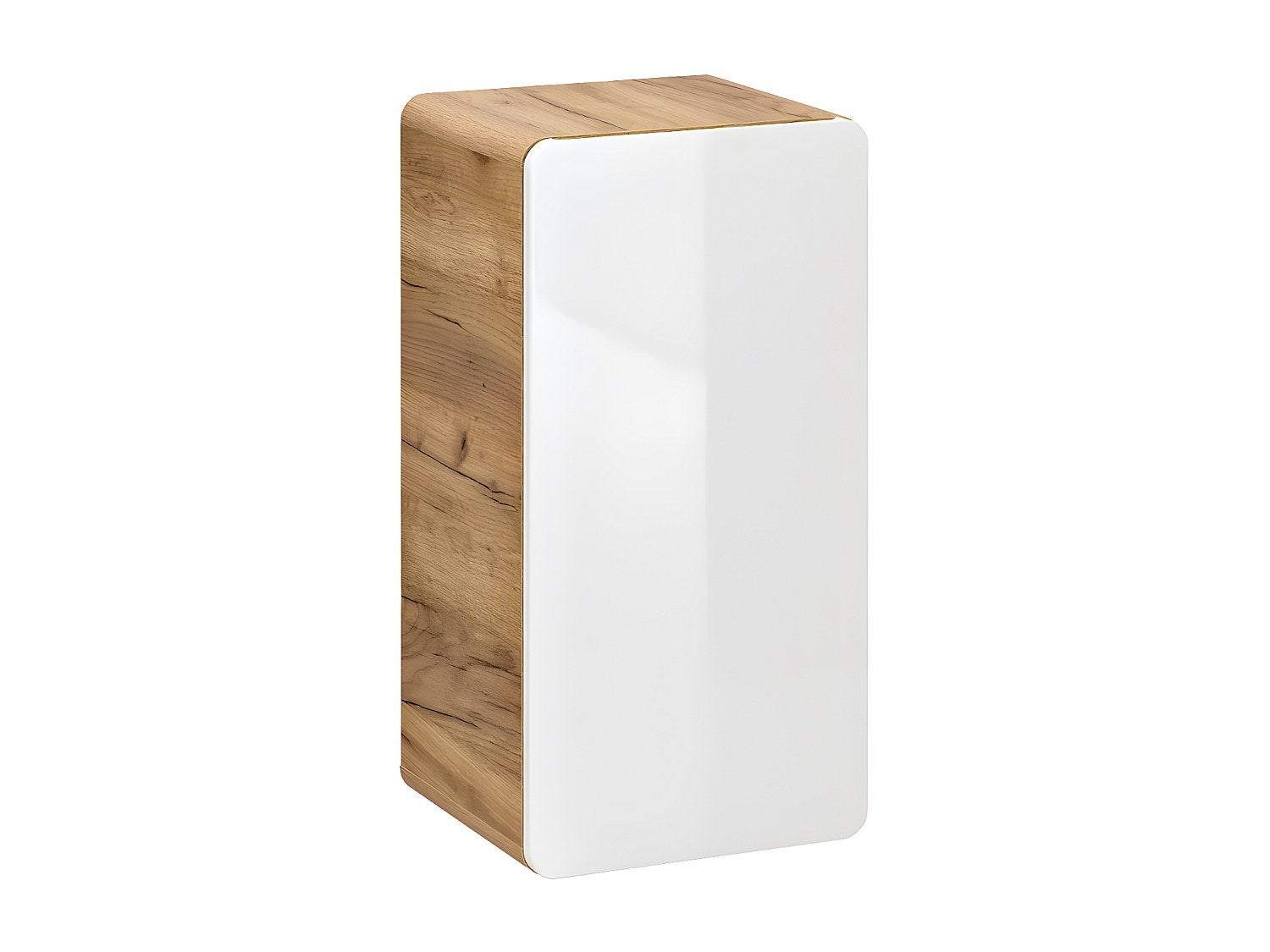 Słupek łazienkowy w kolorze naturalnym i białym – 32 × 35 × 68 cm (dł. × szer. × wys.) – ARUBA