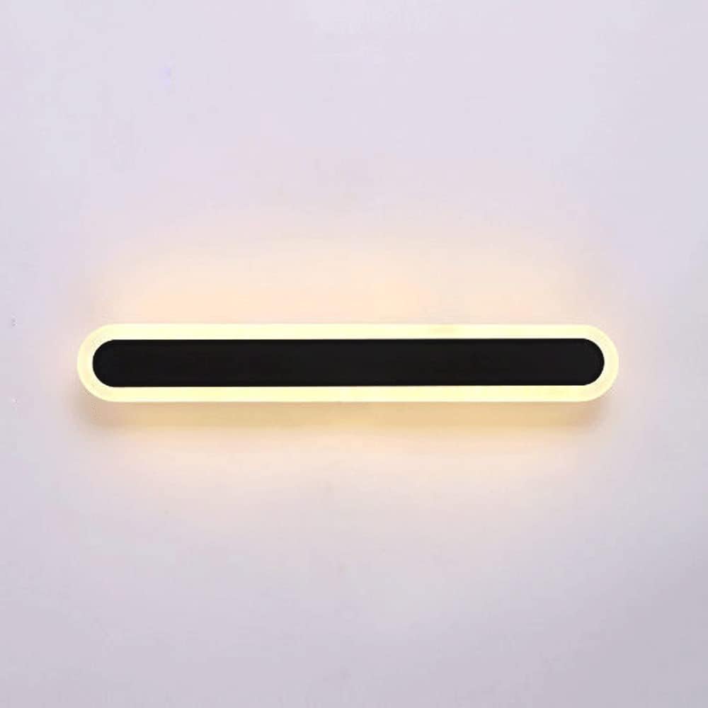 Kreatywna liniowa lampa ścienna, ciepła lampa ścienna LED do wnętrz, czarna prostokątna lampa ścienna, metalowa lampa ścienna, odpowiednia do sypialni