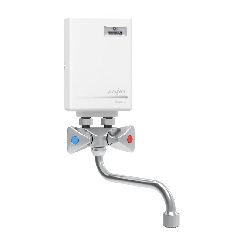 Ogrzewacz elektryczny przepływowy 4,5 kW Wijas Perfect 450 nadumywalkowy z baterią 230V