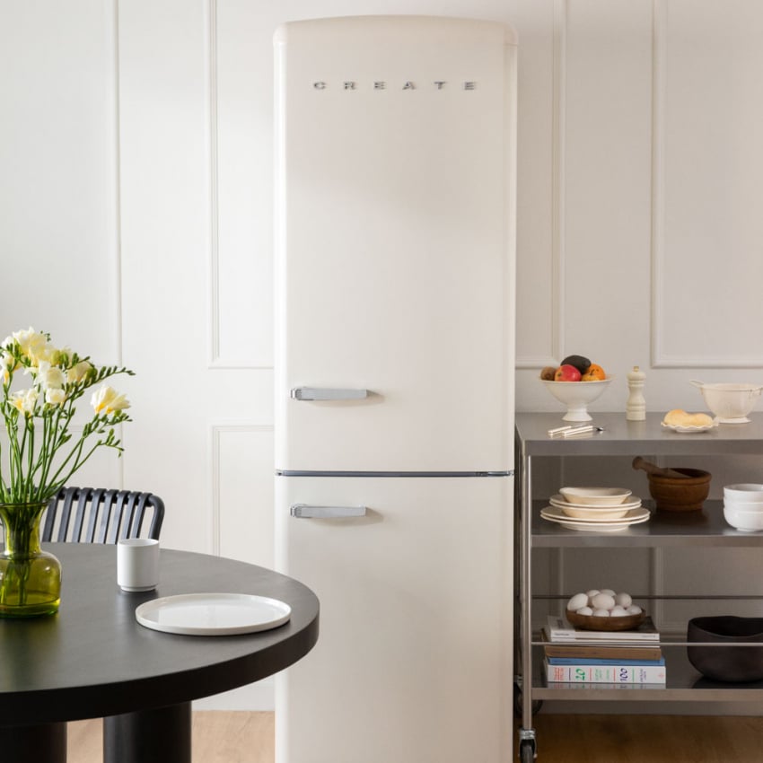 CREATE - FRIDGE STYLANCE 330L - Lodówka Combi w stylu retro - Blanc cassé