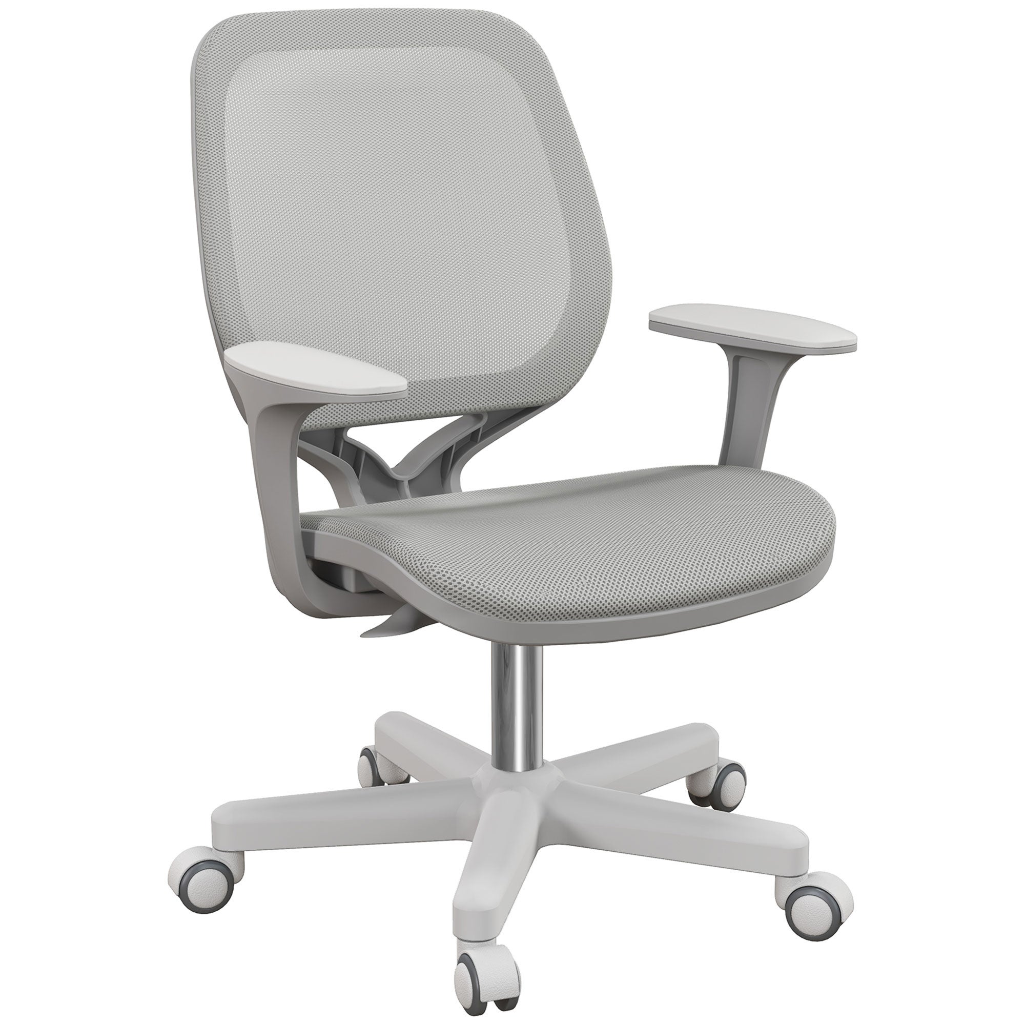 Ergonomiczny obrotowy fotel biurowy z regulacją wysokości, 55 x 48 x 82,5-94,5 cm, szary