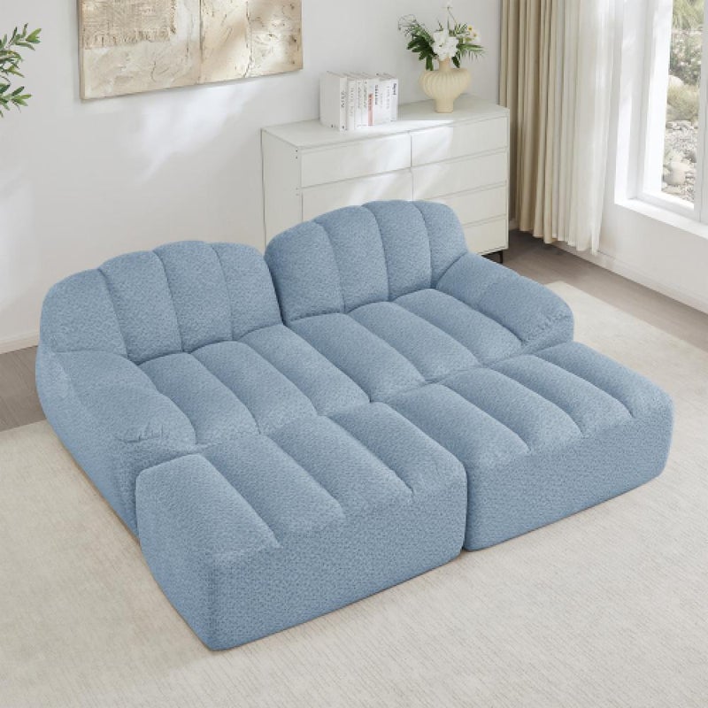 Modułowa sofa 2-osobowa w stylu muszli, głębokie poduszki, do salonu i mieszkania, nie wymaga montażu