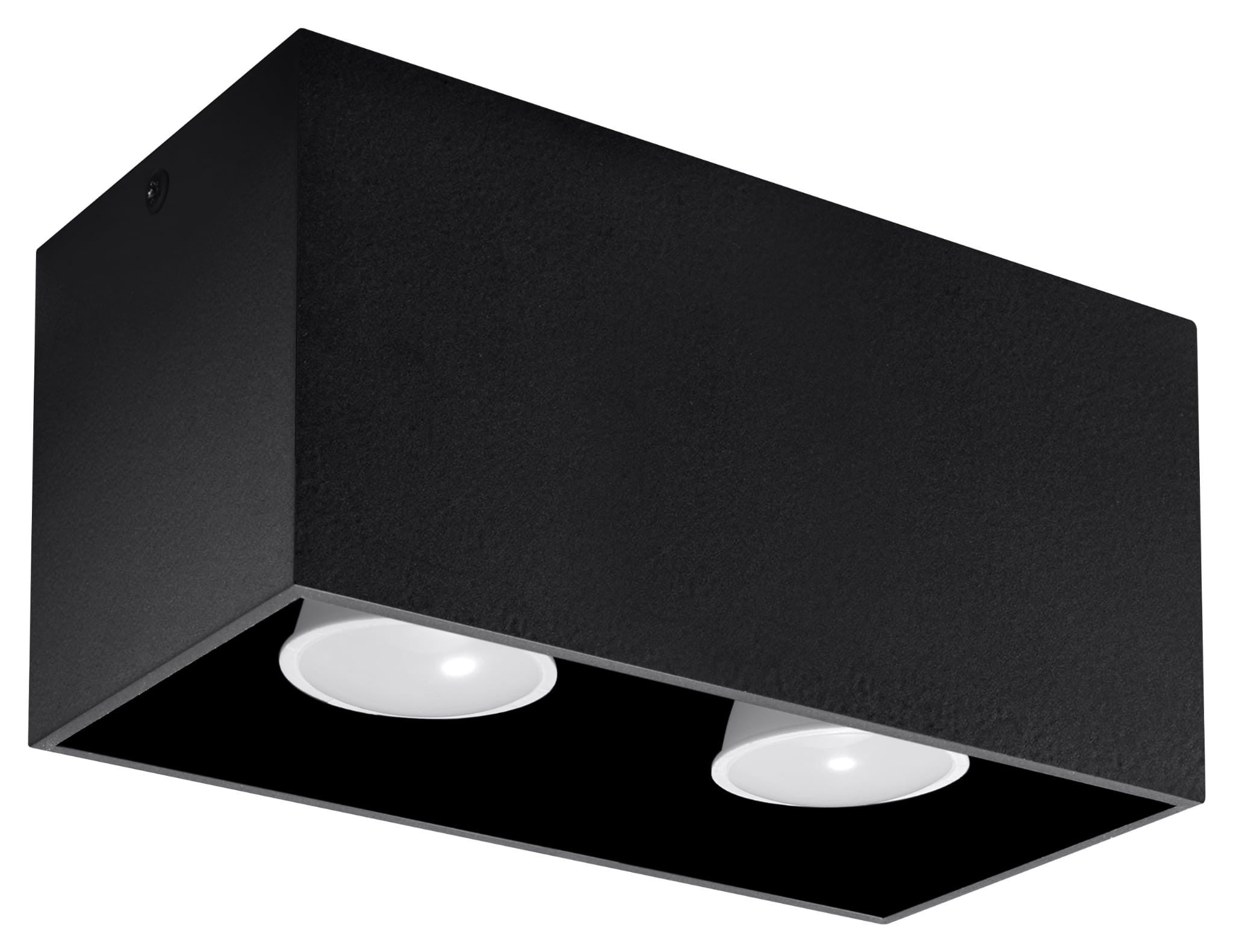 Plafonnier Aluminium Noir GU10 2 Quad