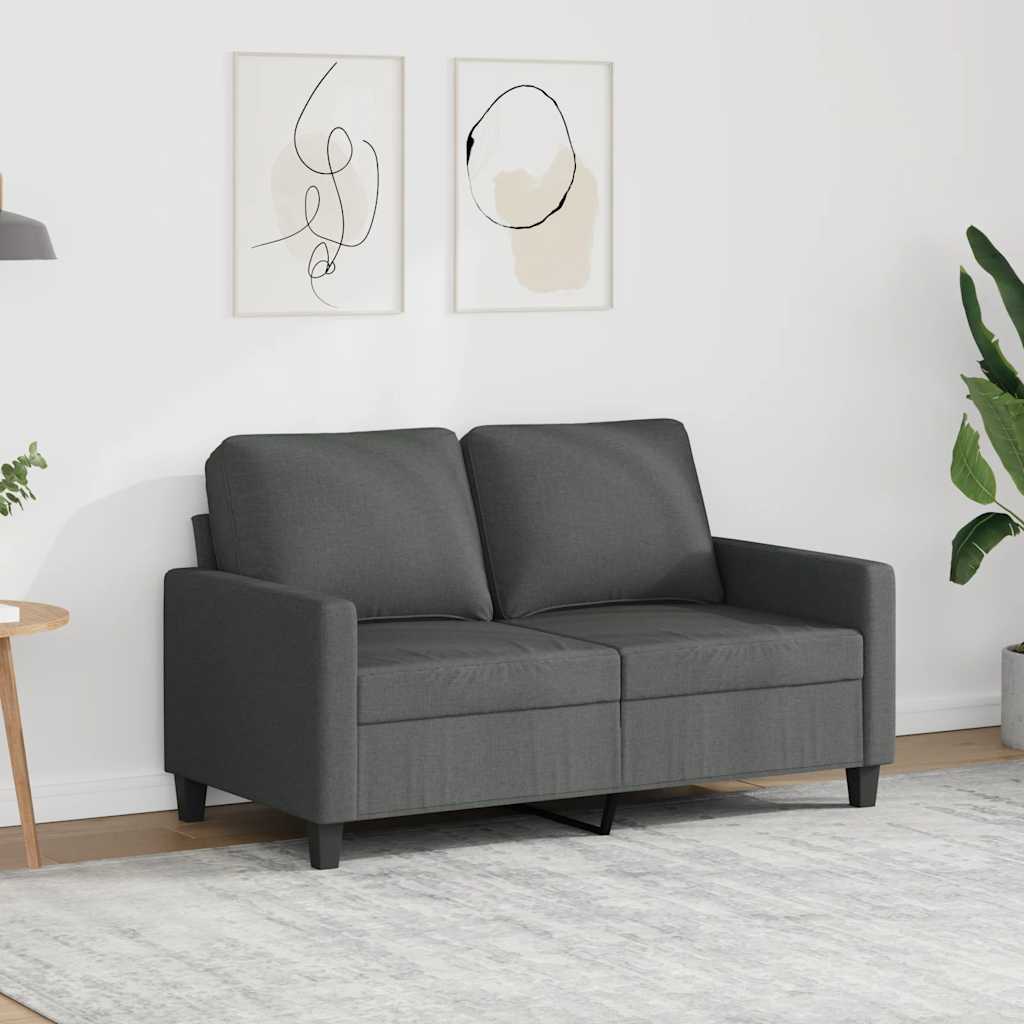 Sofa 2-osobowa, ciemnoszara, 120 cm, tapicerowana tkaniną vidaXL