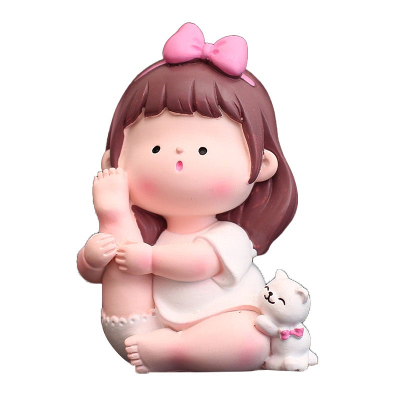 Yoga Girl figurka Cartoon Lovely uroczy Fashionable dekoracja Yoga Pose Girl ozdoba do samochód typ B