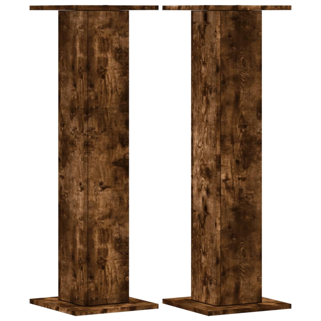 2x Stojak na Rośliny 95 cm Przydymiony Dąb do Salonu