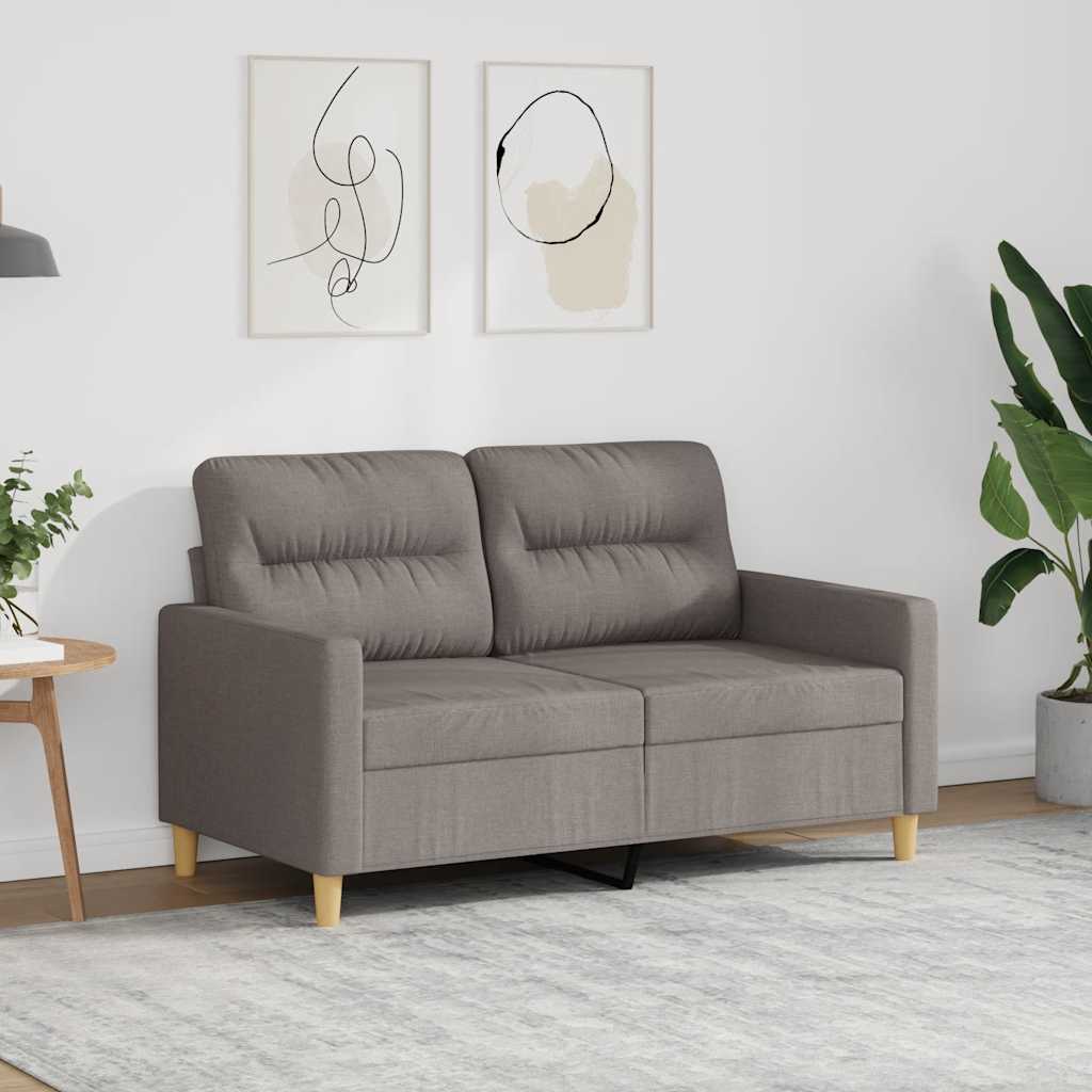 Sofa 2-osobowa, kolor taupe, 120 cm, tapicerowana tkaniną vidaXL