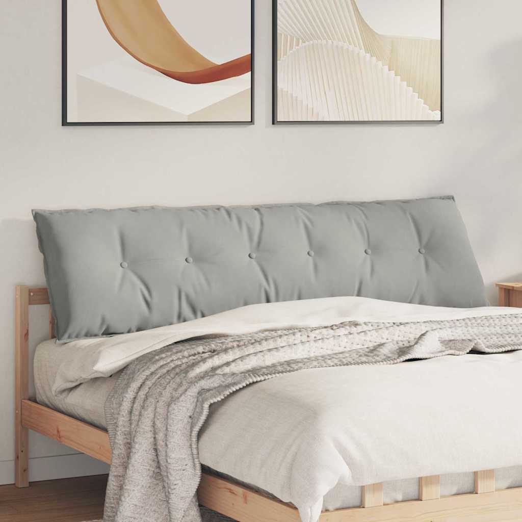 Poduszka na plecy Jasnoszary 180 x 50 cm Tkanina mikrofibrowa vidaXL
