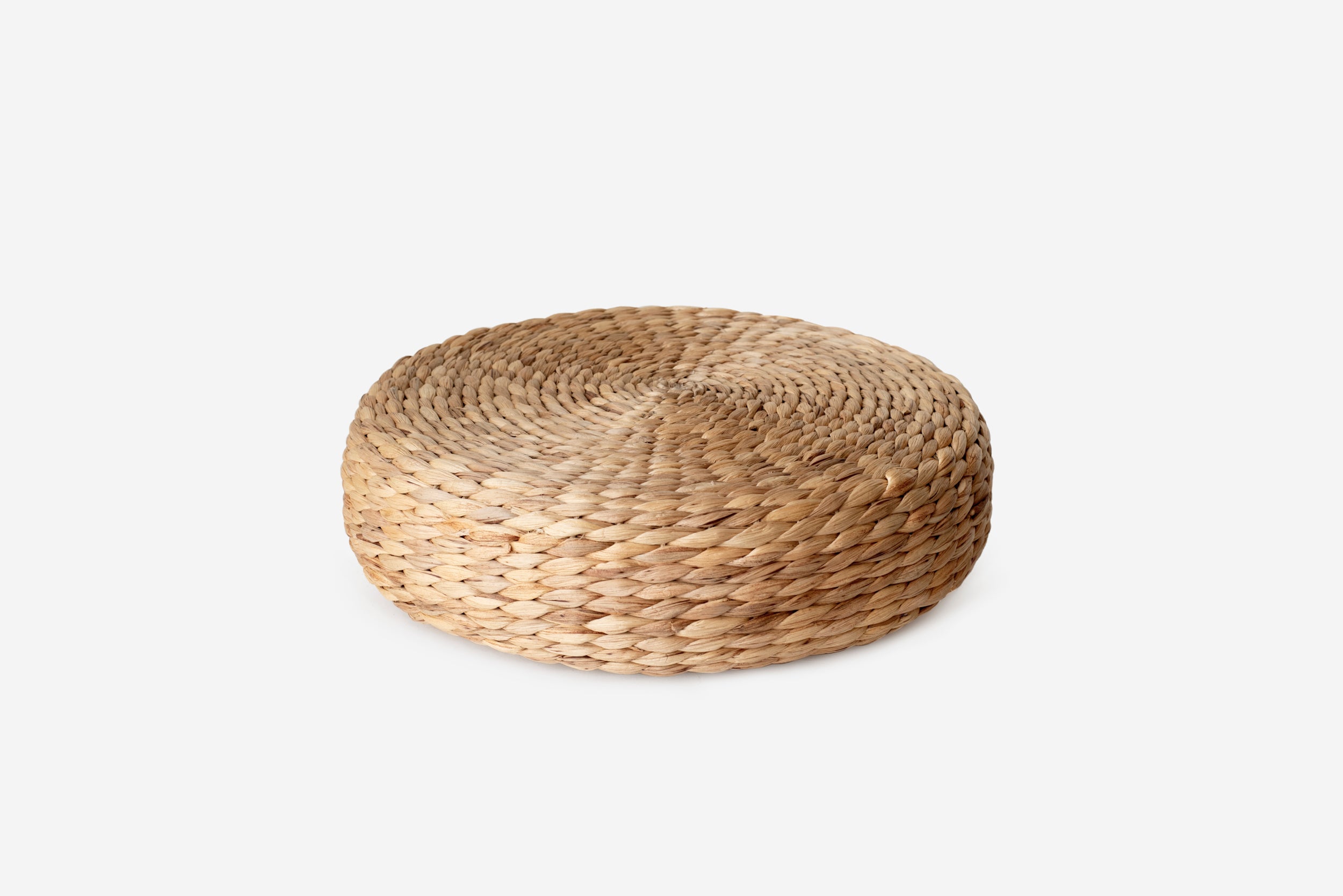 Pufa okrągła płaska z liści bananowca Ø40x10cm – Styl naturalny do salonu i sypialni