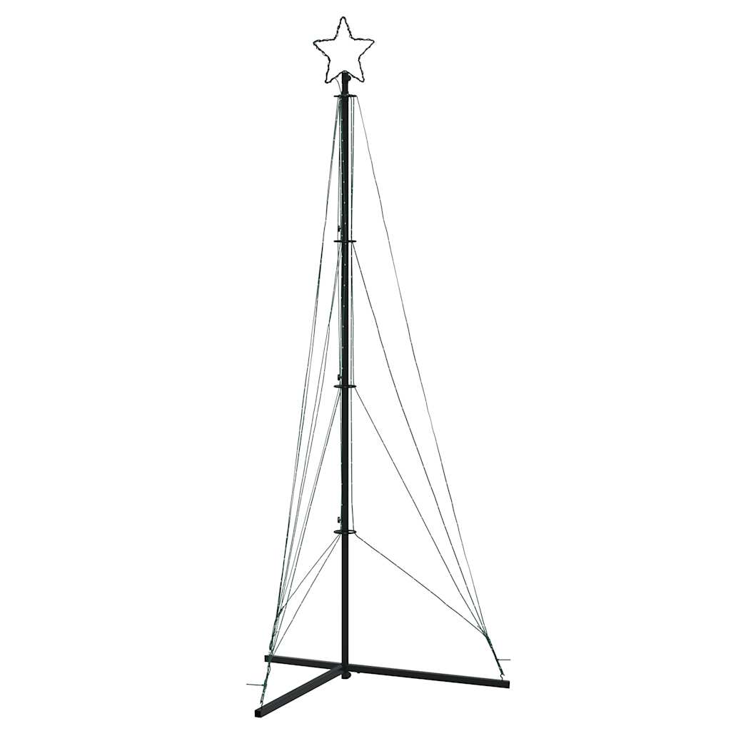 Choinka LED Zewnętrzna 240 cm Ciepła Biel z Gwiazdą i Podstawą