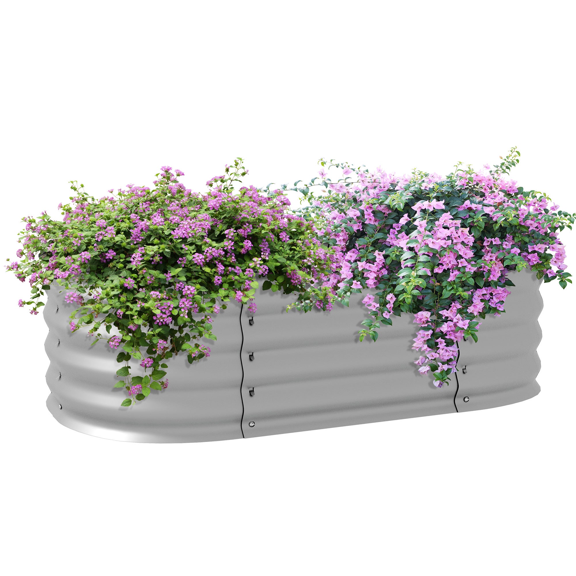 Podwyższona grządka, roślina łóżko, modular podwyższona grządka, weather-resistant, otwarty ziemia, 105 x 62 x 30 cm, srebrny