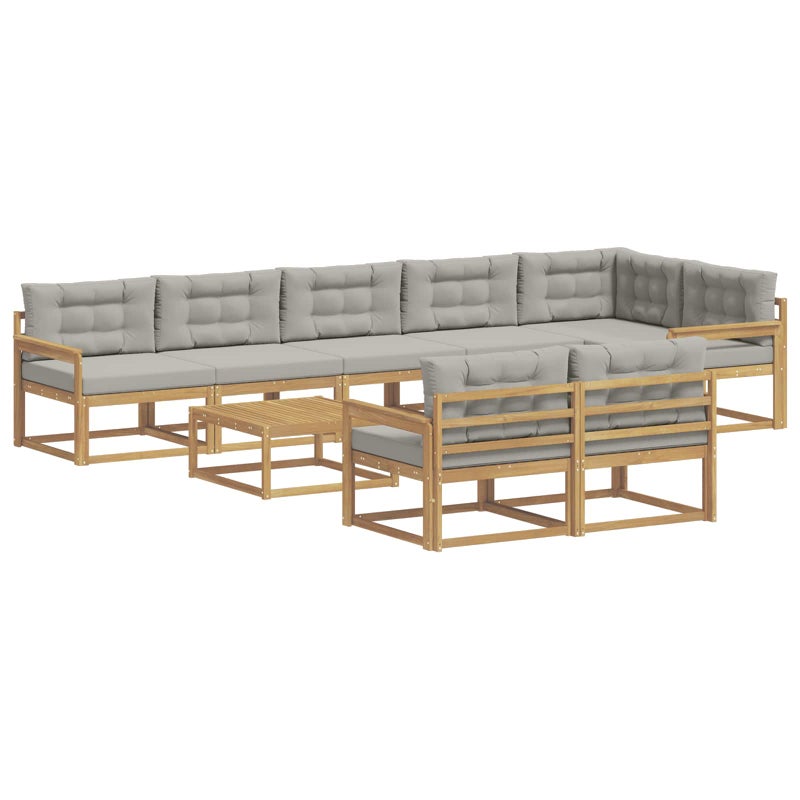 Zestaw sof na zewnątrz 9 pcs Biały i jasnoszary 79 x 79 x 37 cm