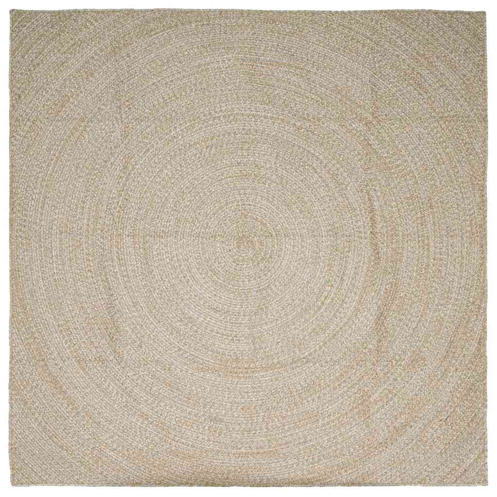 Dywany pokojowe Naturalne i białe 240 x 240 cm Juta vidaXL