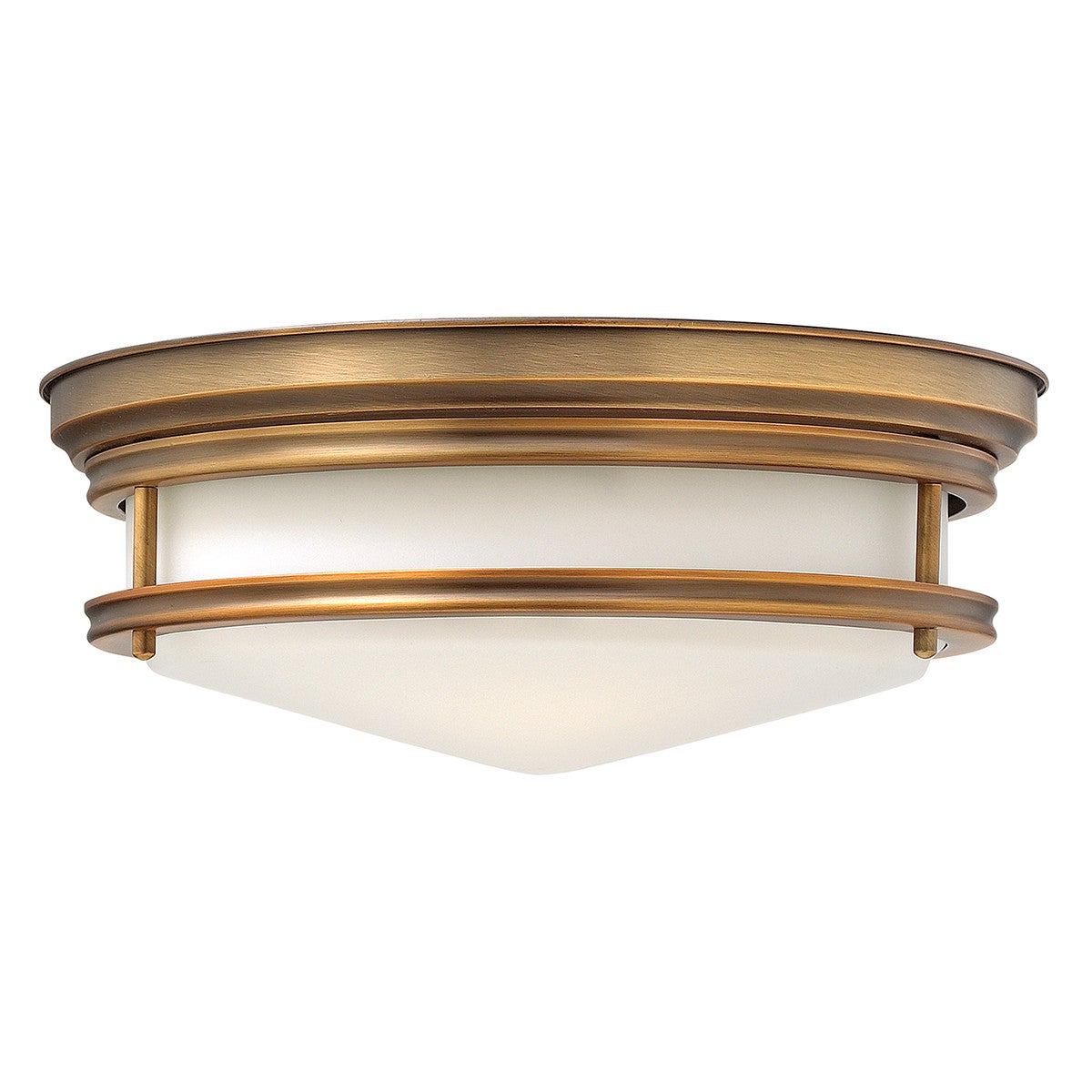 Plafonnier Hadley, bronze brossé et verre, 3 ampoules
