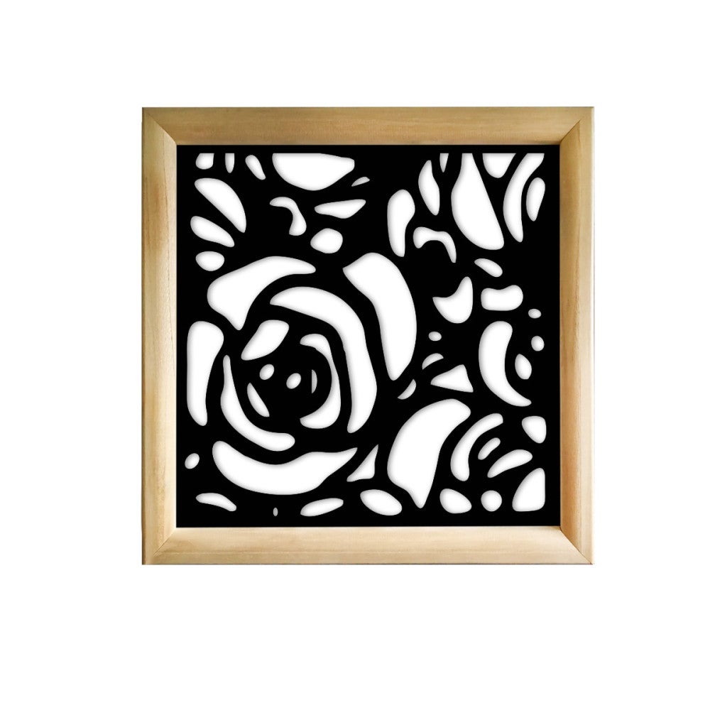ROSES - Kwadratowe moduły dekoracyjne z drewna i PVC - Rozmiar 48x48 cm - Grubość 47 mm - Kolor wewnętrzny BIAŁY