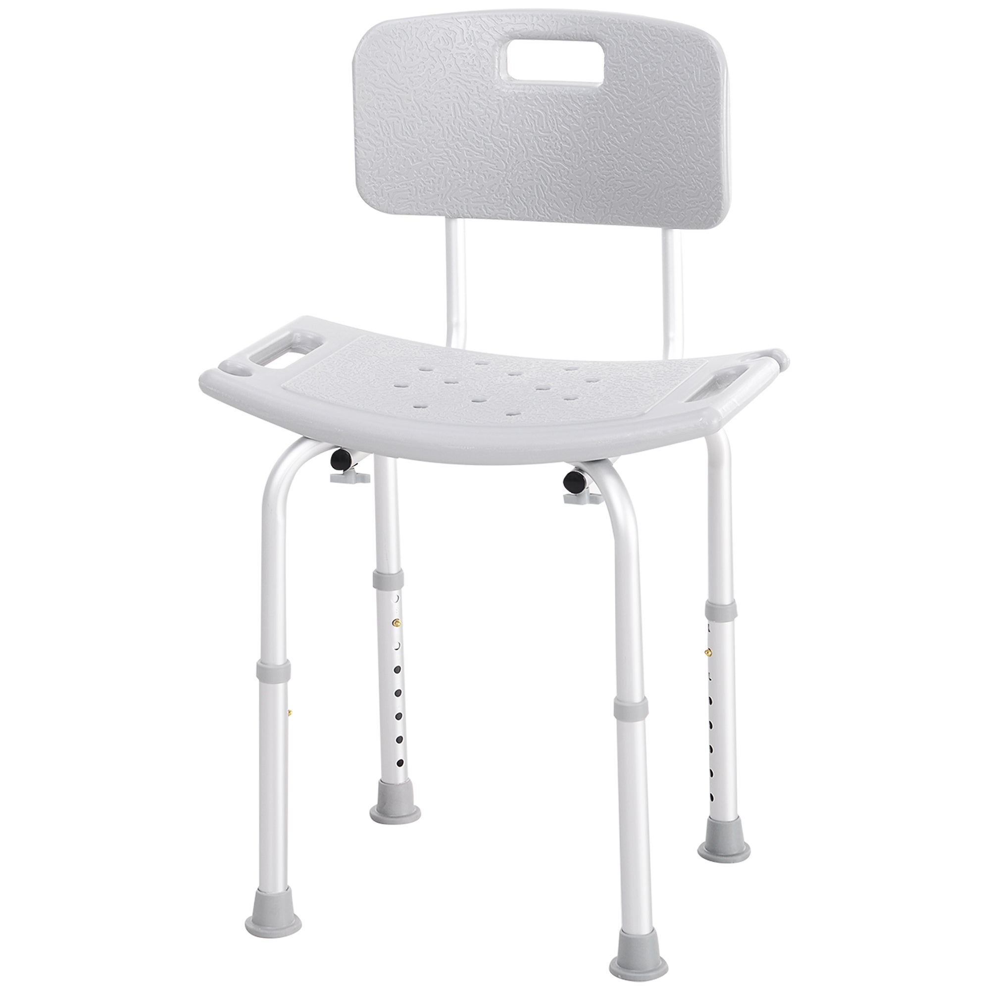 Krzesło prysznicowe, ergonomiczne siedzisko prysznicowe, regulowana wysokość, antypoślizgowe nóżki, maks. obciążenie 136 kg, aluminium HDPE