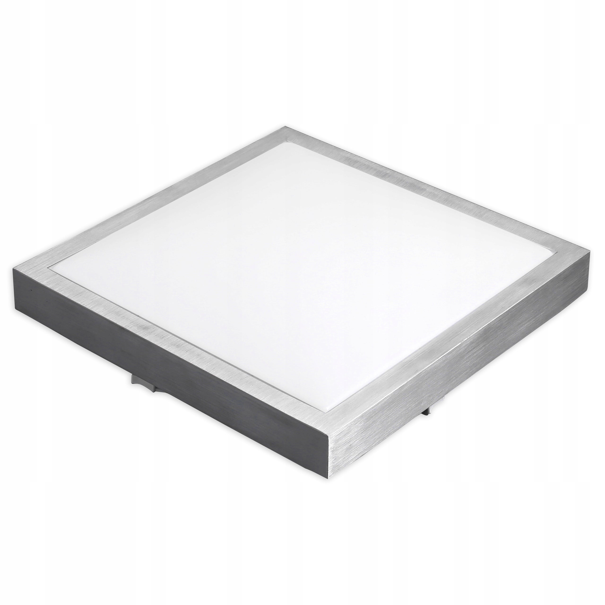 Plafon sufitowy LED 2x E27 Solen 27x27cm IP44 natynkowy kwadratowy srebrny oprawa MasterLED